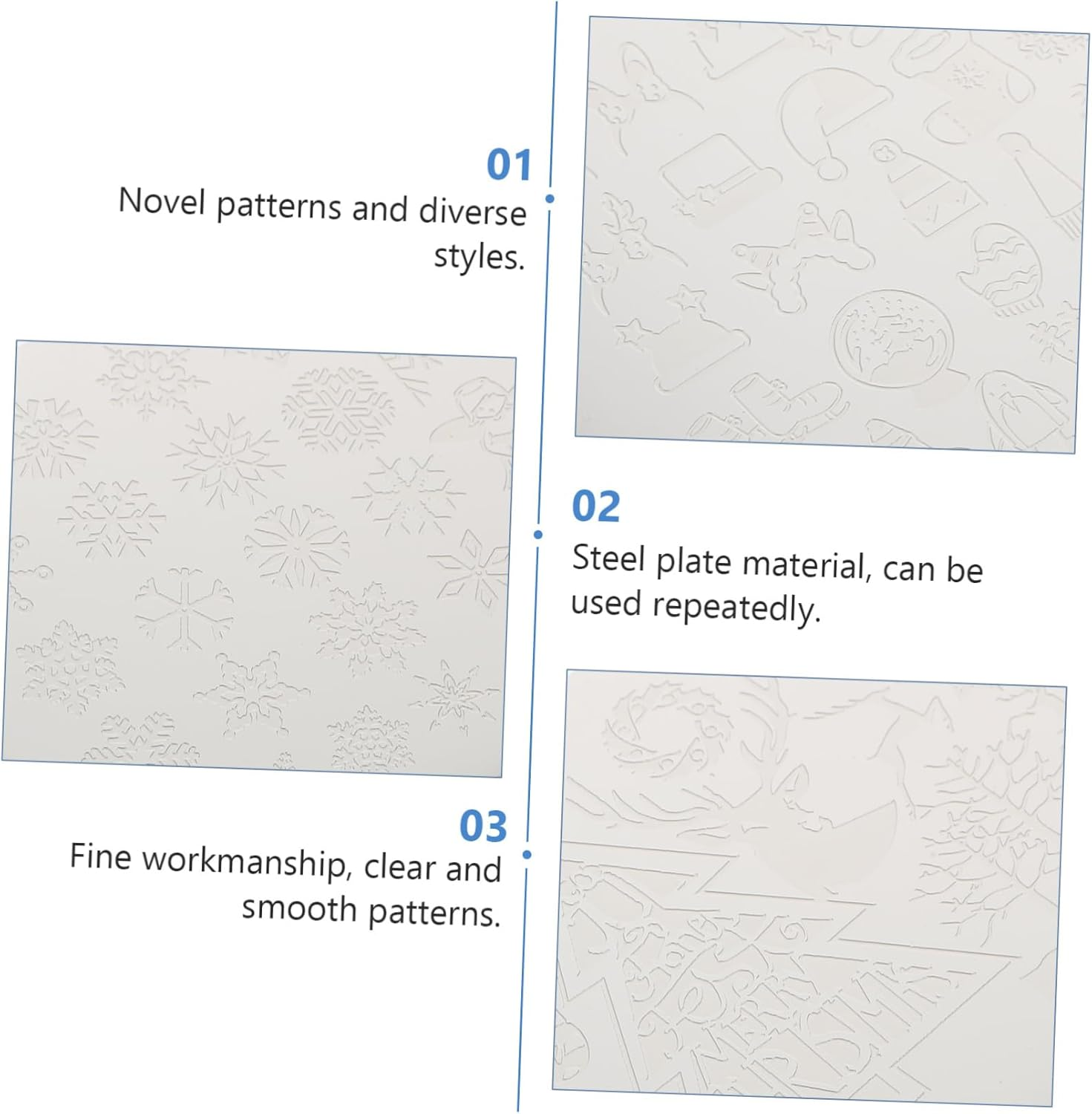 MUCKLILY 5Pcs Christmas Nail DIY Stamping Molds Durable Manicure Printing Plates Compact for Unique Holiday Nail Art Designs Women