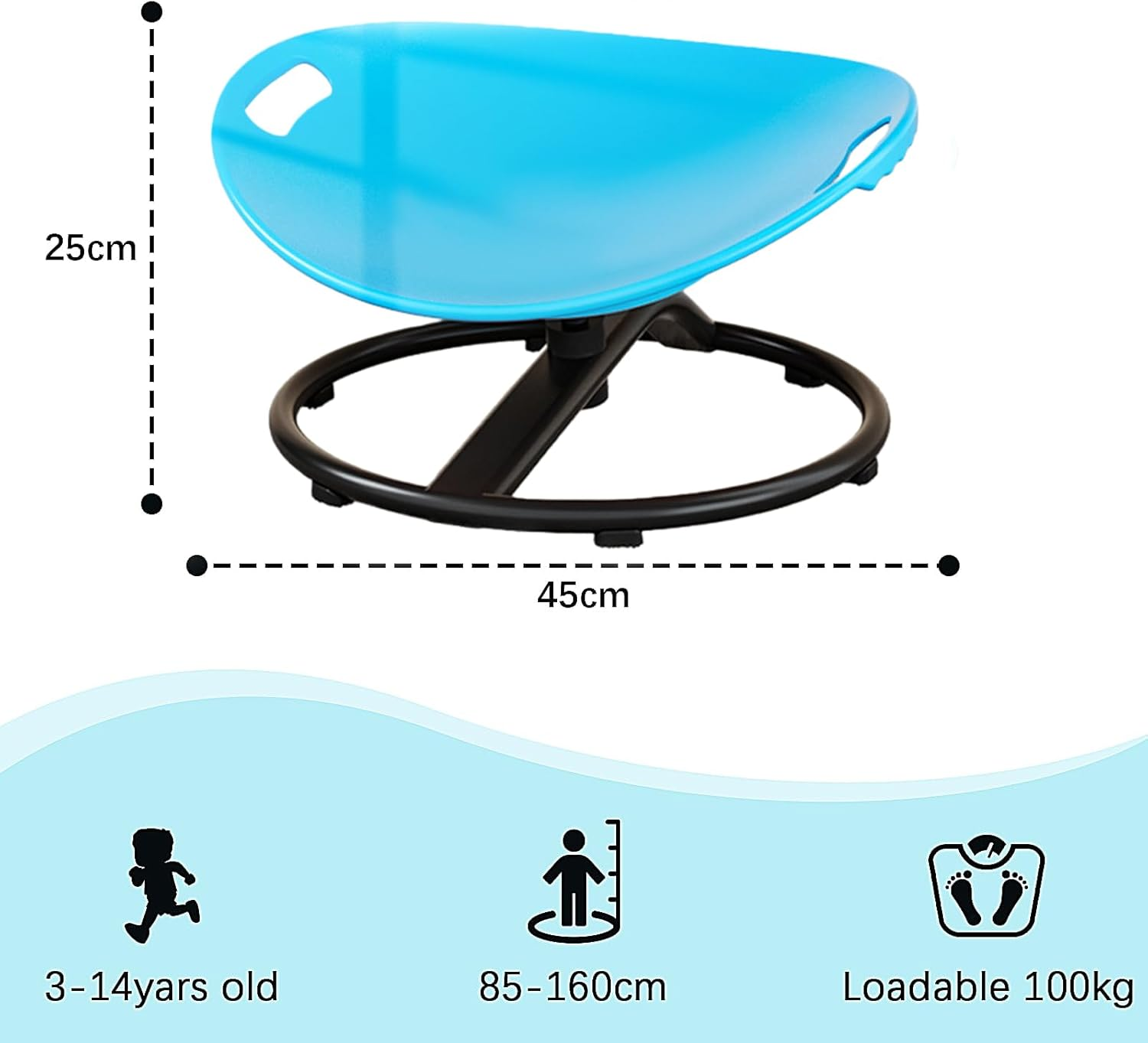 Sensory Swivel Chair - Fun Wobble Chair for Improved Balance &Coordination | Interactive Sensory Toy | Ideal for Birthdays &Indoor Play(Blue)
