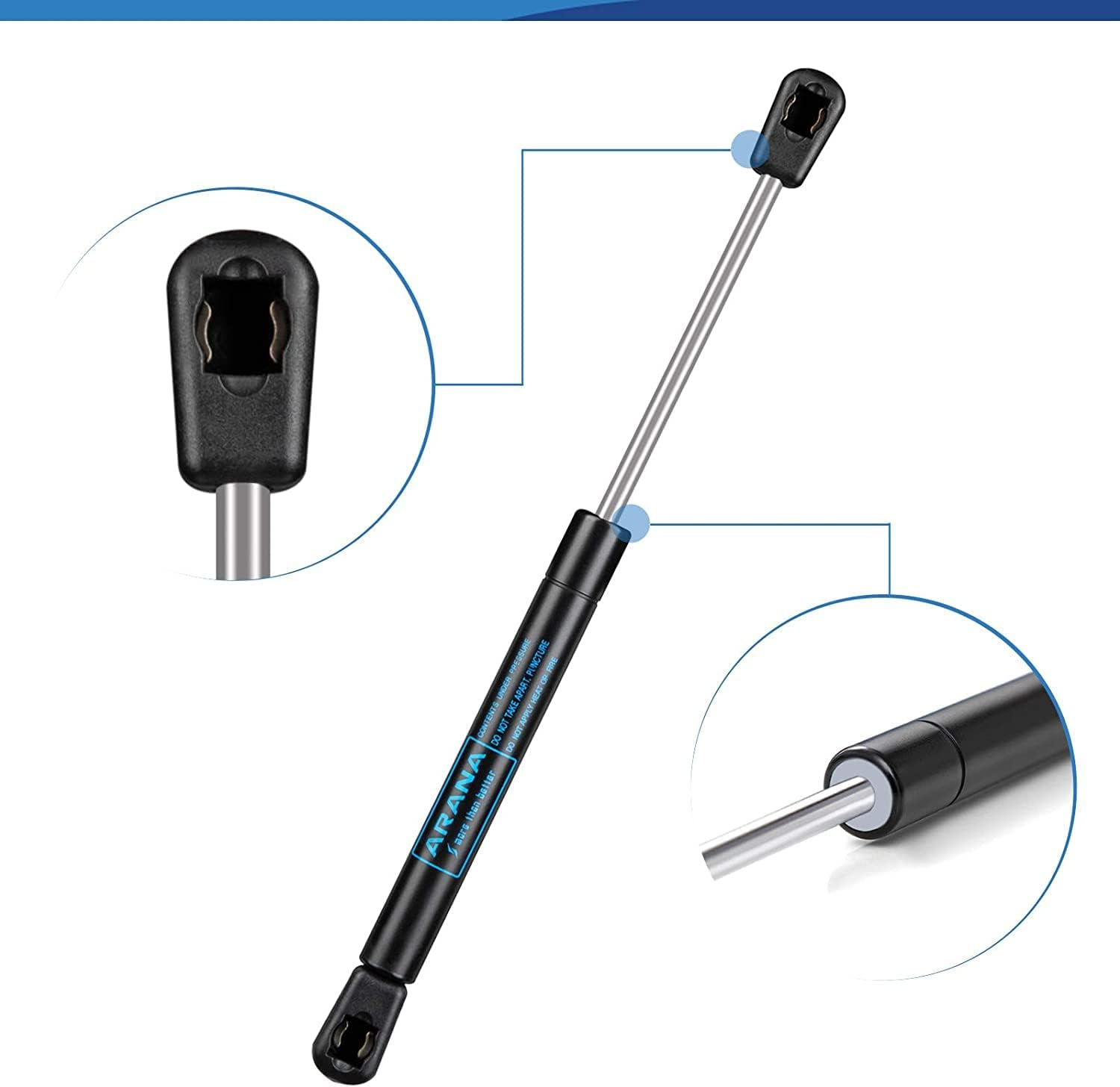 2Pc Set 24LB per Shock Lift Support Kit for Truck Cap RV Bed Tool Box Cabinet 12" 14" 15" image number 2