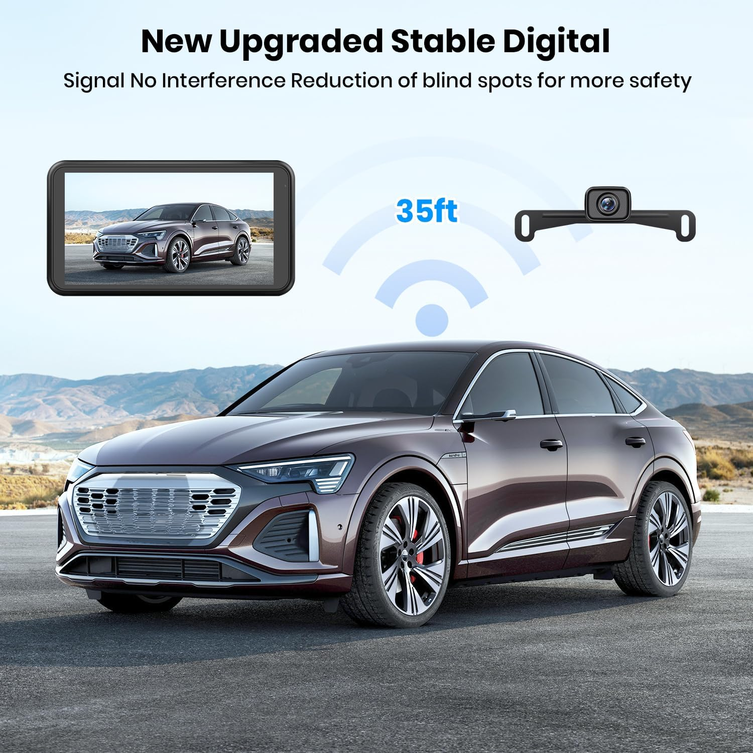 AUTO-VOX Wireless Backup Camera for Car Easy Install: No Delay 5" HD 1080P Rear View Camera with Clear Night Vision 2 Channels, IP69K Waterproof Back up Camera System for Truck, Pickup, SUV, Van - W12 image number 5