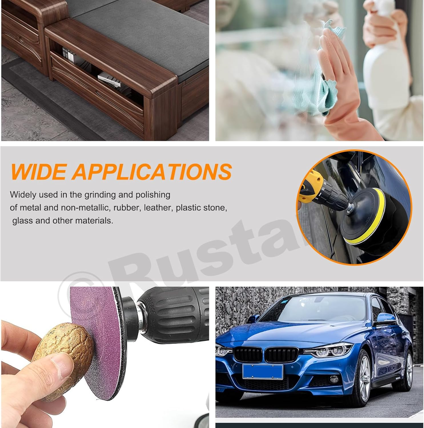 31Pcs 3 Inch/75Mm Car Headlight Restoration Kit, Heavy Duty Car Headlights Polishing Sanding Discs, Headlights Lens Cleaner and Restorer with Scouring Pads for Automotive DIY Polishing image number 1