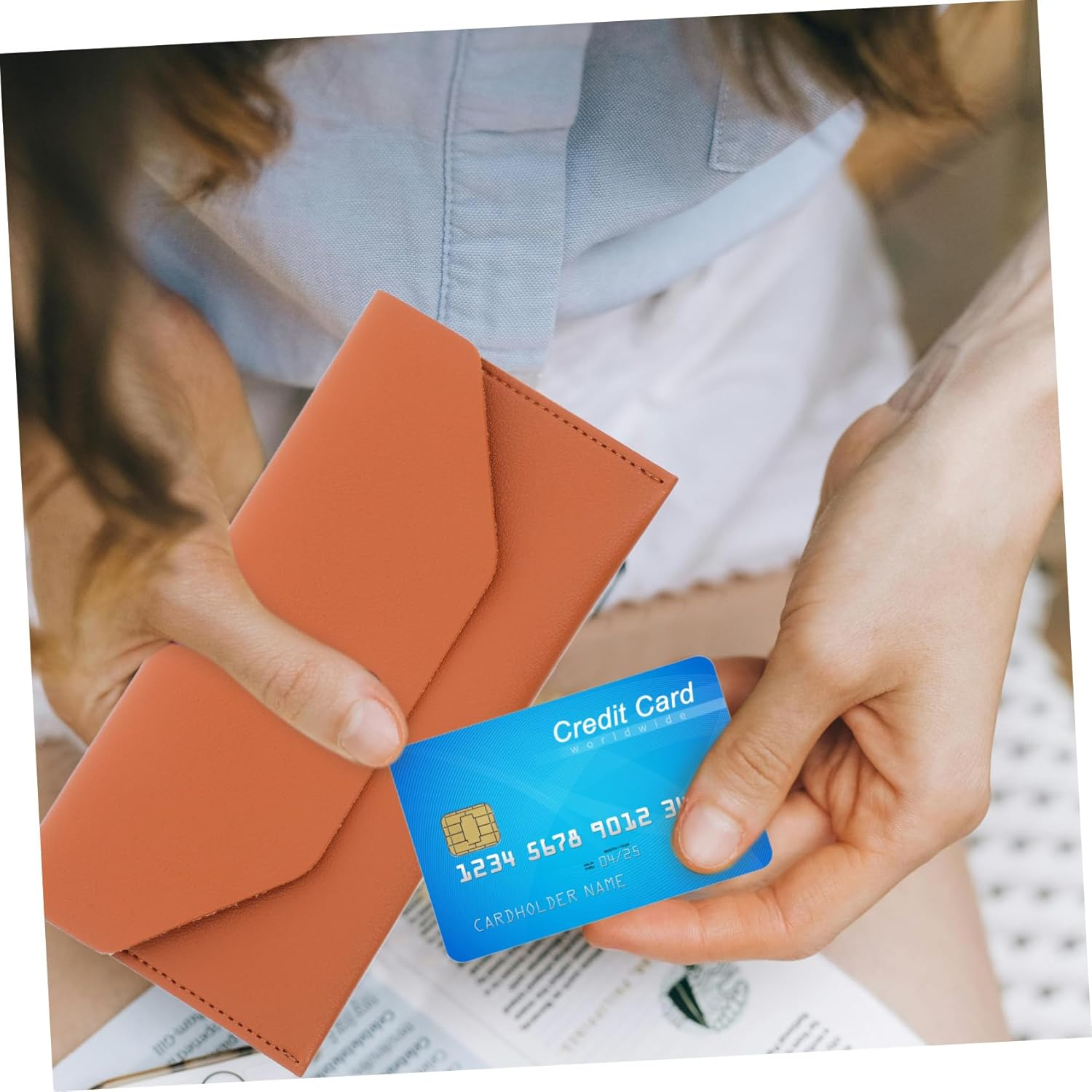 ARTIBETTER Business Card Holder Pu Wallet Passport Holder for Men Cash Envelopes Bag Multiple Card Slots for Europe Travel Essentials and Daily Use image number 4