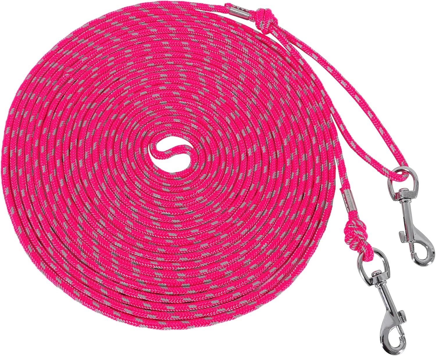 Reflective Cat Leash -30FT Cat Cable Out Leash Escape Proof Walking Leads Yard Long Leash Durable Safe Leash Traning Play Outdoor for Puppies/Kittens/Small Animals(Hotpink)
