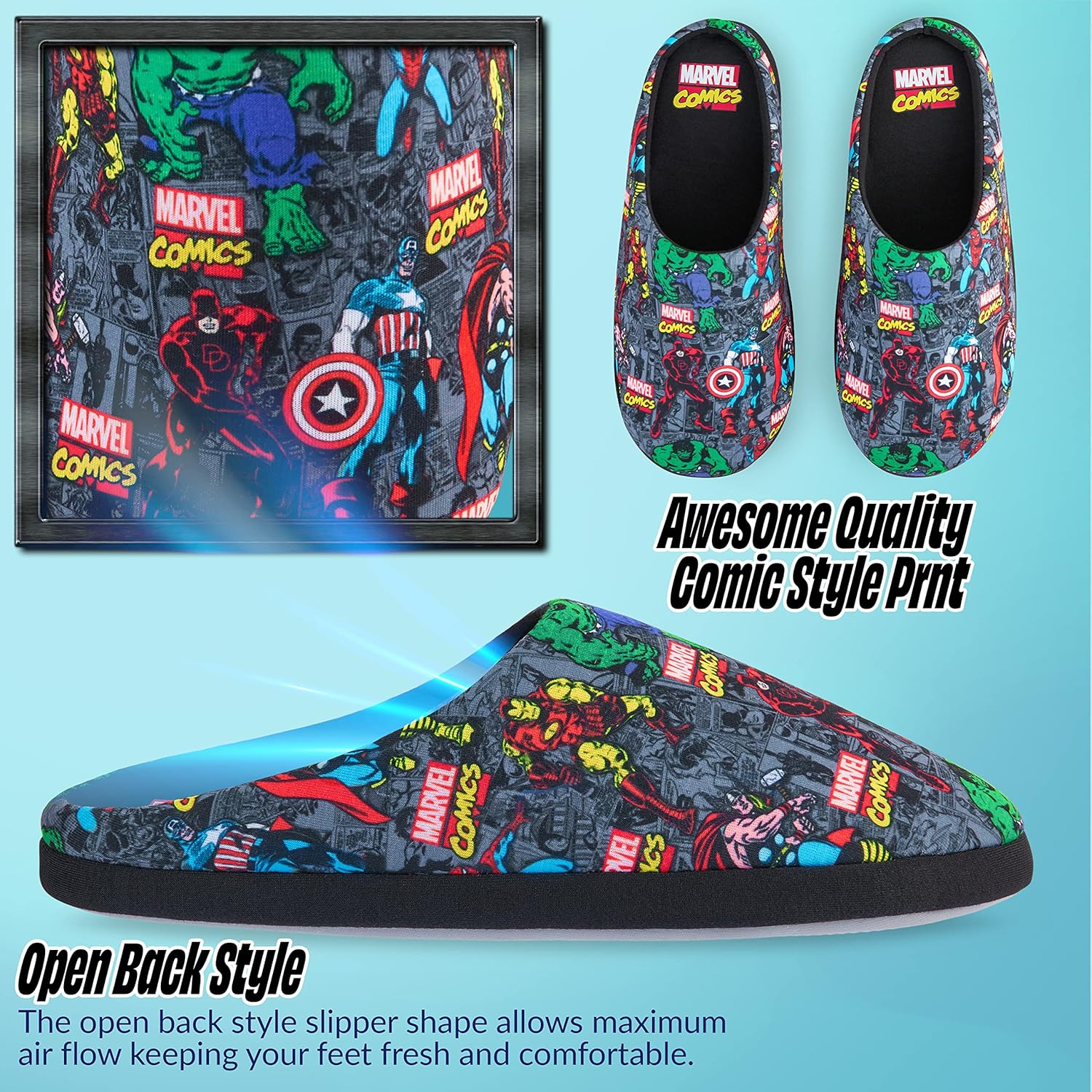 Marvel Men'S Avengers House Slippers Men and Boys Teenagers 39-47 image number 1