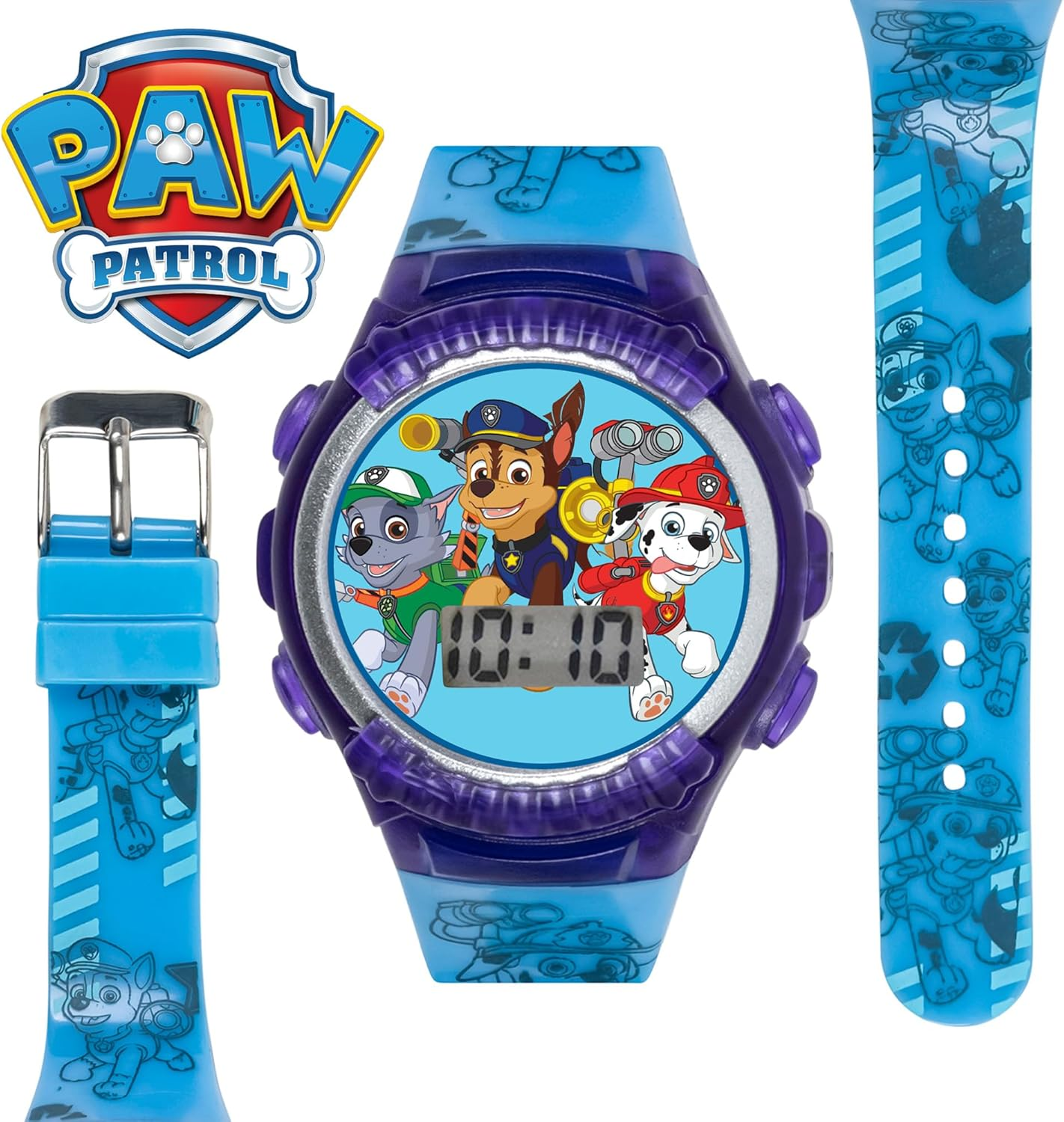 Accutime Nickelodeon Kids' PAW4039 Paw Patrol Digital Display Quartz Blue Watch, Purple, Digital,Quartz Movement image number 6
