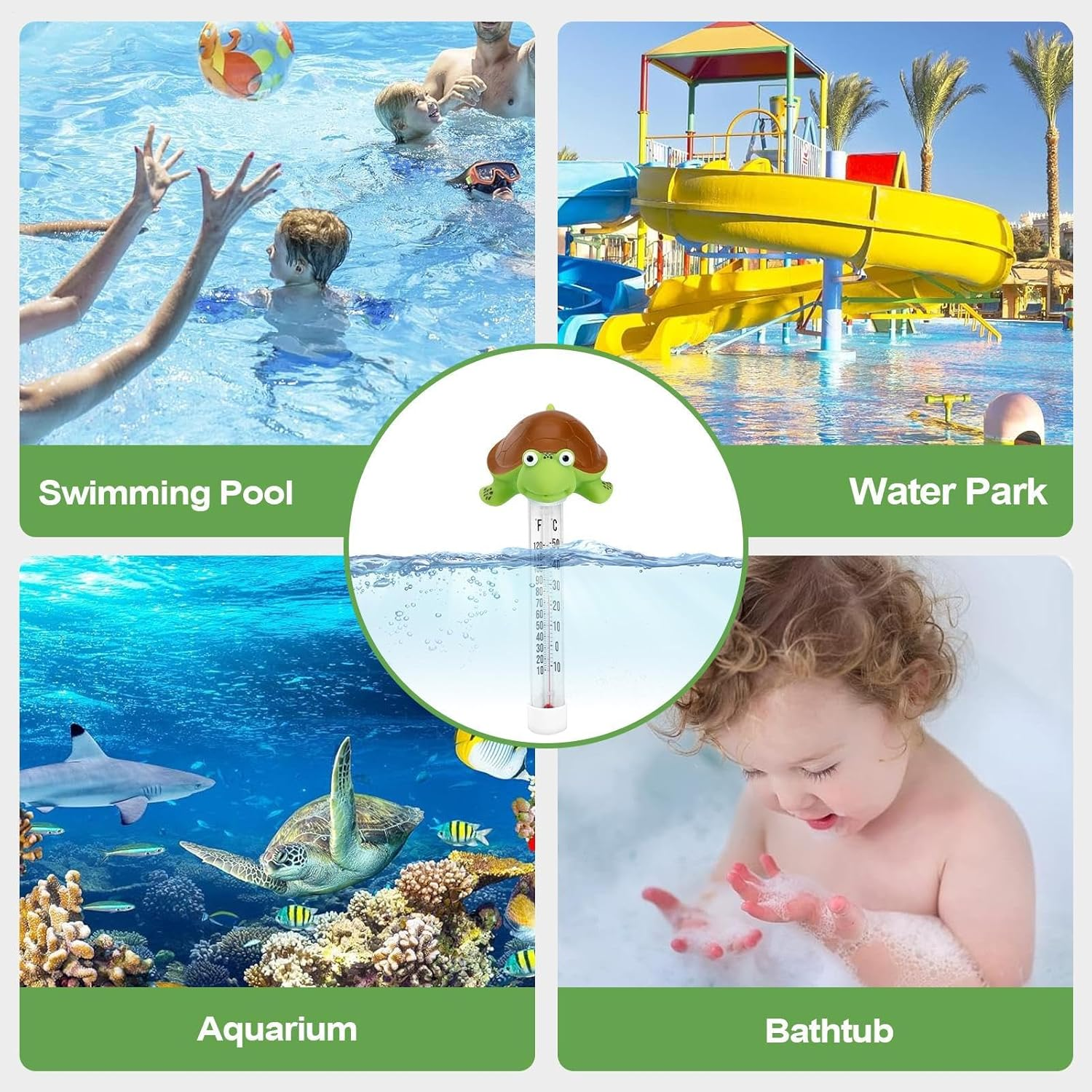 Floating Pool Temperature Gauge - Spa Temperature Gauge,Large Display Easy Read Sensor Animal Shape Monitor for Hot Tubs Spas Aquariums Outdoor Indoor - Flamingo image number 2