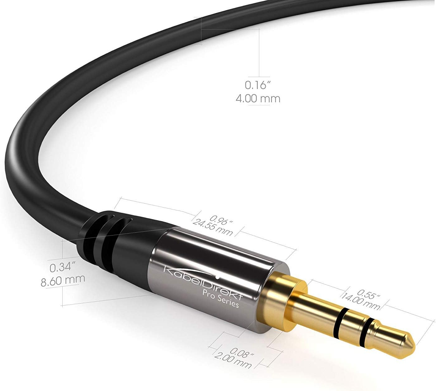 Kabeldirekt &ndash; Jack Cable, 3.5Mm Aux/Audio Cable &ndash; 10M &ndash; Available in 0.3M to 10M &ndash; Suitable for Headphones &ndash; Mobile Phone &ndash; PC & Laptop Audio &ndash; Car &ndash; Hifi &ndash; Stereo, Black image number 4
