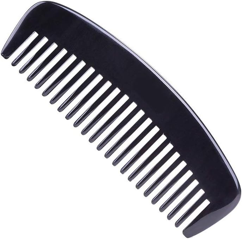 Liasun Handmade Fine Tooth Hair Comb anti Static 100% Natural Green Sandalwood Buffalo Horn Comb Detangling Comb for Women, Men, Thick, Curly, Straight, Wavy Hair - Standard Tooth image number 7