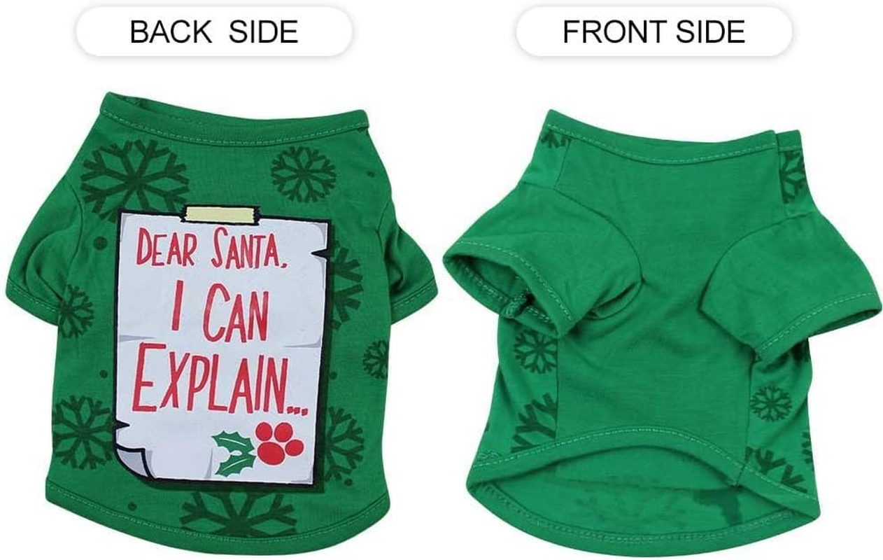Xinyee Dog Shirt Dog Christmas T-Shirt Pet T-Shirt Dogs Christmas T-Shirt Summer Dog T-Shirt Pet Dogs Clothing Christmas Dog Clothing Polyester T-Shirt Puppy Costume image number 5