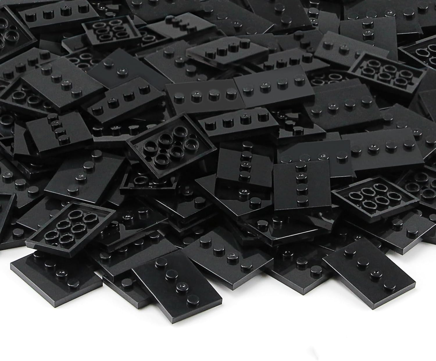 120 Pieces Black Plates Modified 3" X 4" with 4 Center Studs Compatible with Figure Display Base Collector Series Pack Set 88646 image number 5