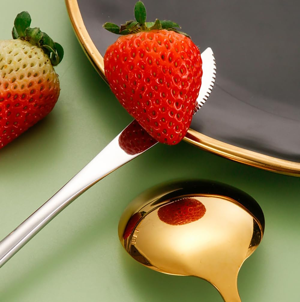 Tongke Portable Cutlery Set with Case 4 Pcs Premium Stainless Steel Flatware Set, Include Fork Knife Spoon Silverware Set for Lunch Camping School Picnic Workplace Travel(Black)