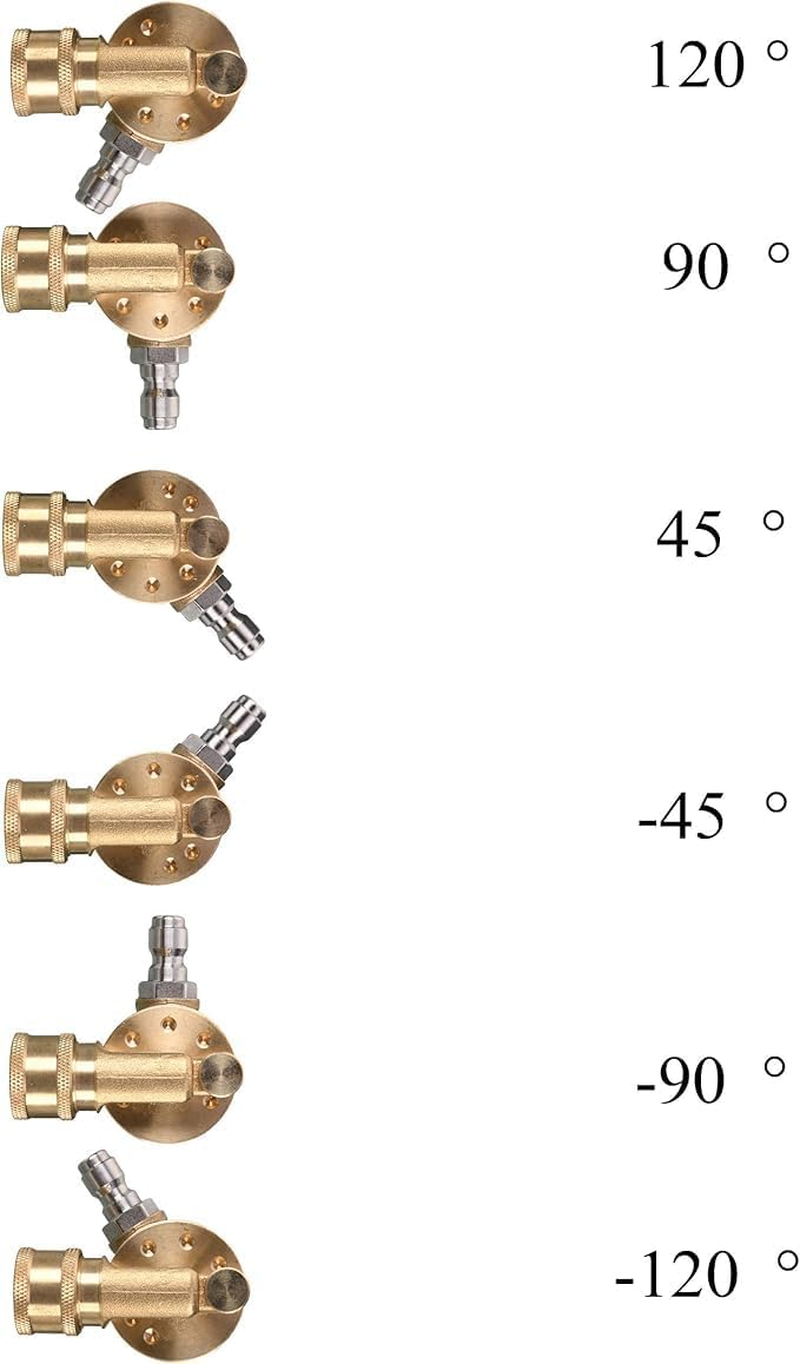Pressure Washer Gutter Cleaner Attachment - 240 Degree Pivoting Coupler, 1/4&rdquo; Quick Connect, 7 Angles for Power Washer Spray Nozzle, 4500 PSI image number 2