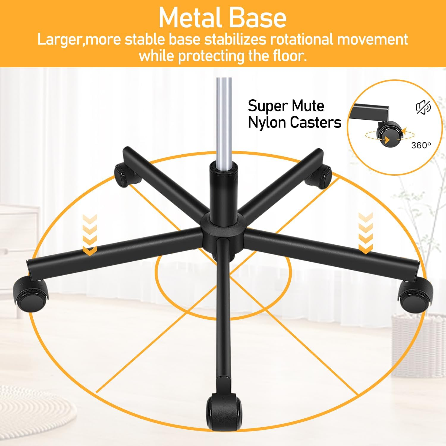 Uandhome Armless Office Chair with Wheels,Ergonomic Wide Seat Fabric Cross Legged Desk Chair, Swivel Computer Chair for Home Office, Modern Vanity Chair