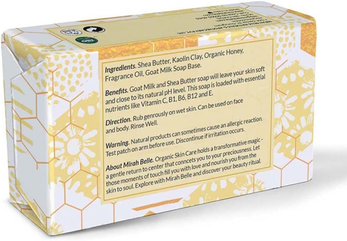 Mirah Belle - Organic Goat Milk, Honey & Shea Butter Sensitive Skin Soap Bar - (Pack of 6-125 Gms) - Unscented, Foe Sensitive Skin. SLS, Paraben, Gmo-Free, 750 Gm image number 2