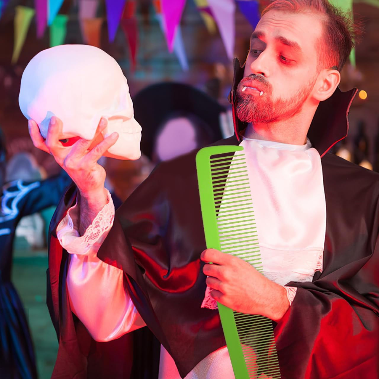 Baluue 3Pcs Giant Comb Prank Props Huge Decorative Combs for Halloween Carnival Parties Eye-Catching Design Lightweight Party Favors image number 2