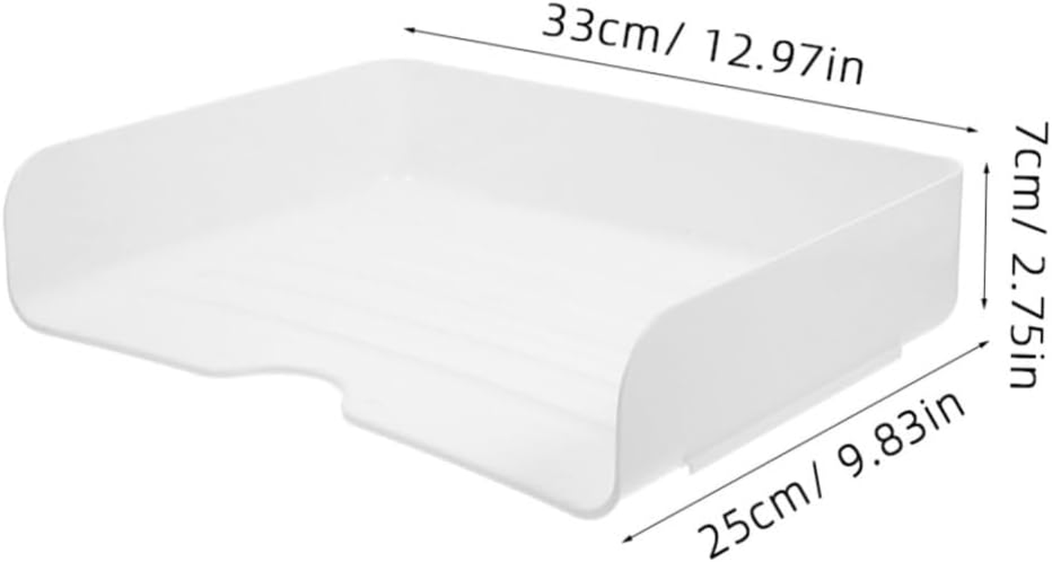 Gadpiparty 4Pcs Stackable Paper Tray Organizer Desktop Storage Box for Office File Trays Paperwork Sorter Organizer Desk Paper image number 6