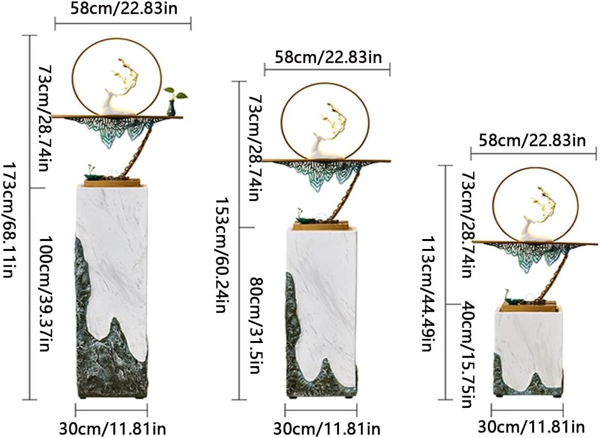 Outdoor Fountain Indoor Floor Fountain, Circulating Water, Outdoor with LED Lights, Home/Office Decor(M) image number 2