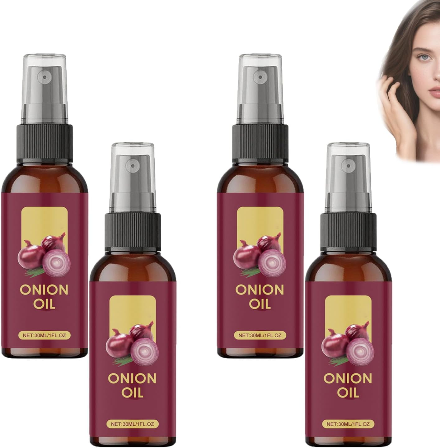 Organic Red Onion Essence Oil,Strengthening Red Onion Ha/Ir Oil,Fast Absorbing All Hair Types,Moisturizing Fast Absorbing Fors Soft,Smooth Hair for All Hair Types,For Men & Women (1 PCS)