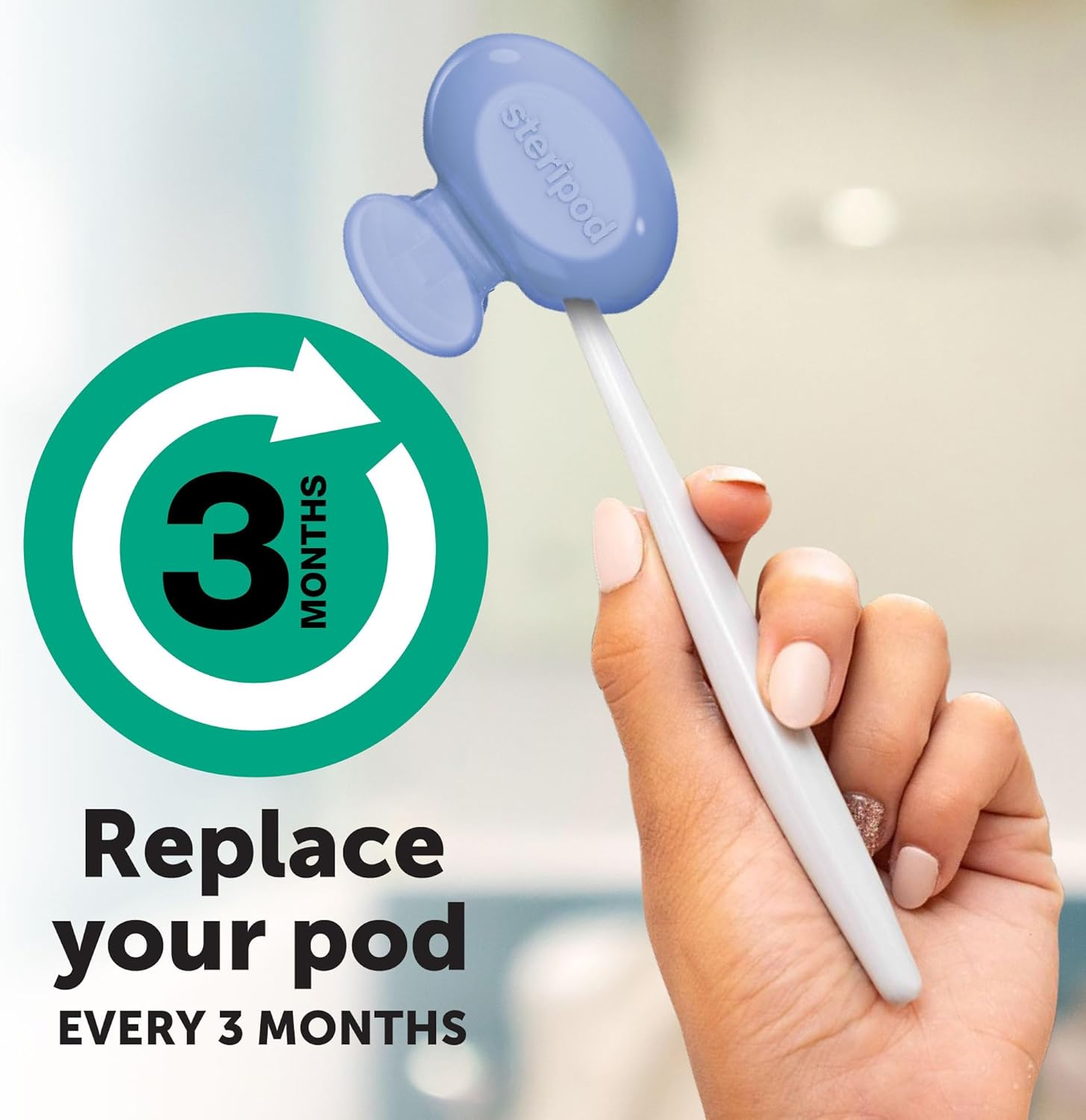 Steripod Clip-On Toothbrush Protector, Green/Silver, 2 Count image number 6