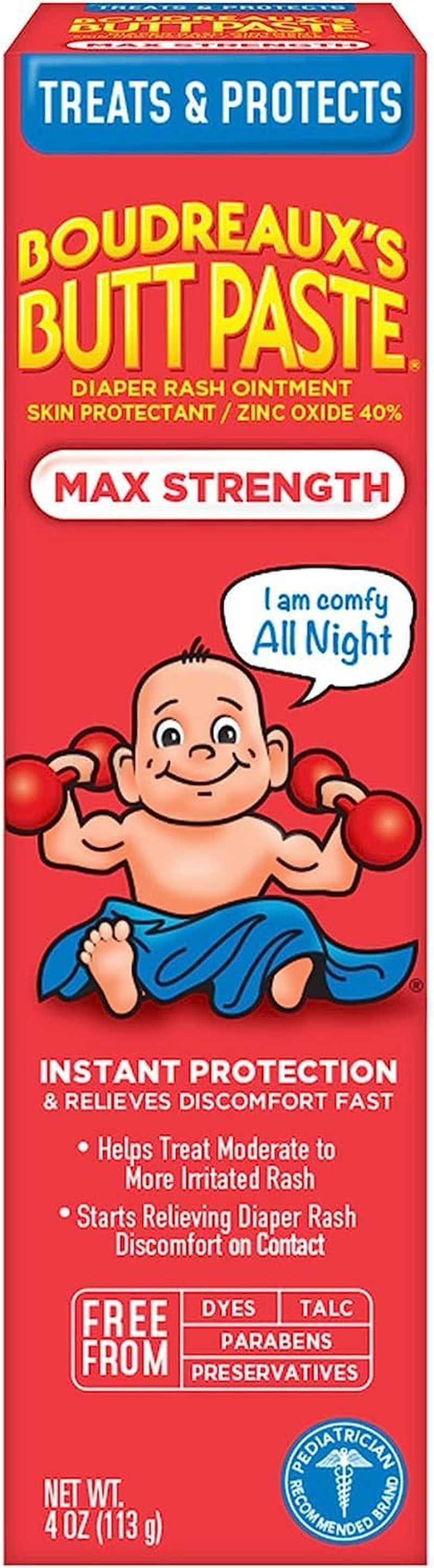 Boudreaux'S Butt Paste Diaper Rash Ointment | Maximum Strength | 4-Ounces Tube | 1-Unit image number 2