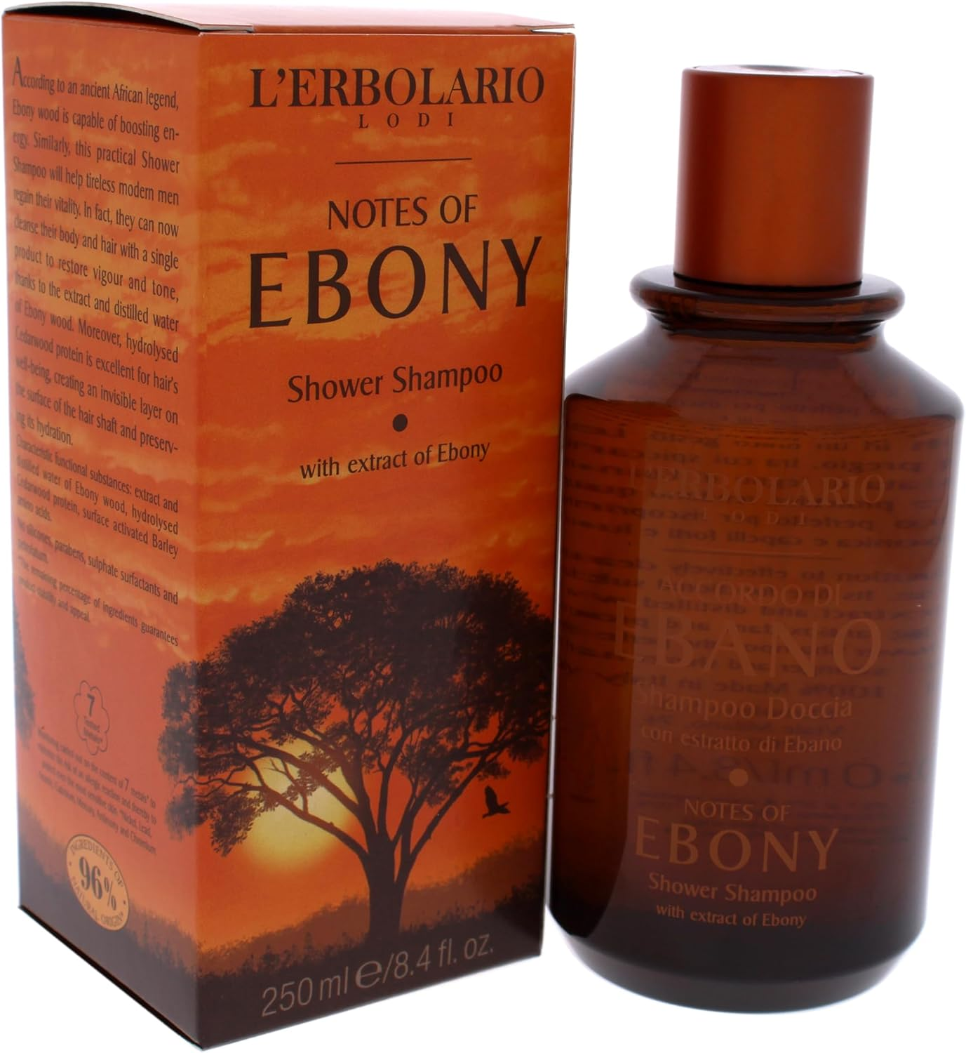 Lerbolario Notes of Ebony Shower Shampoo for Unisex Shampoo, 250 Ml image number 4