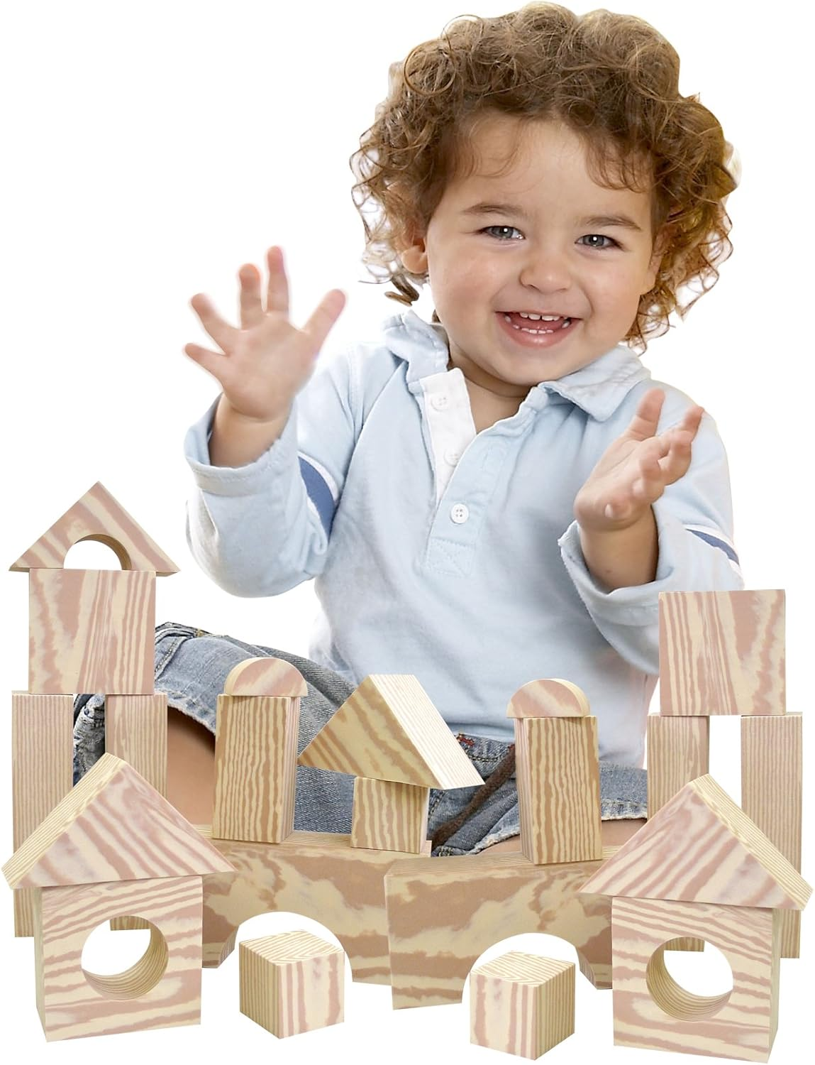 Edushape Edu Blocks &ndash; Ed 716071 Faux Wood 80Pcs Building Game image number 2