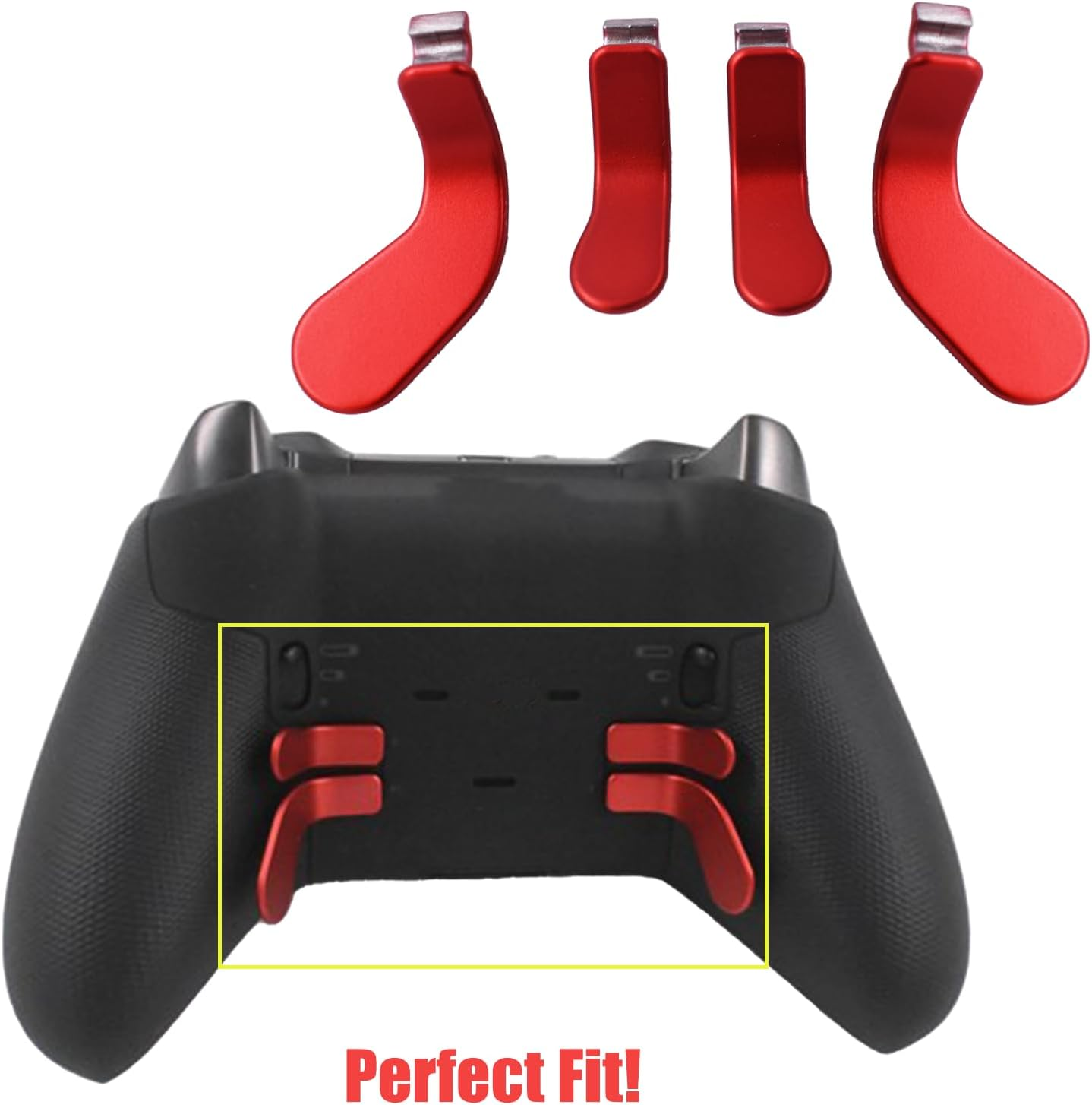 4 Pcs Elite Controller Paddles for Xbox Elite Controller Series 2,Metallic Interchangeable Paddles Hair Trigger Locks Replacement Parts for Xbox Elite Series 2 Core(Red)