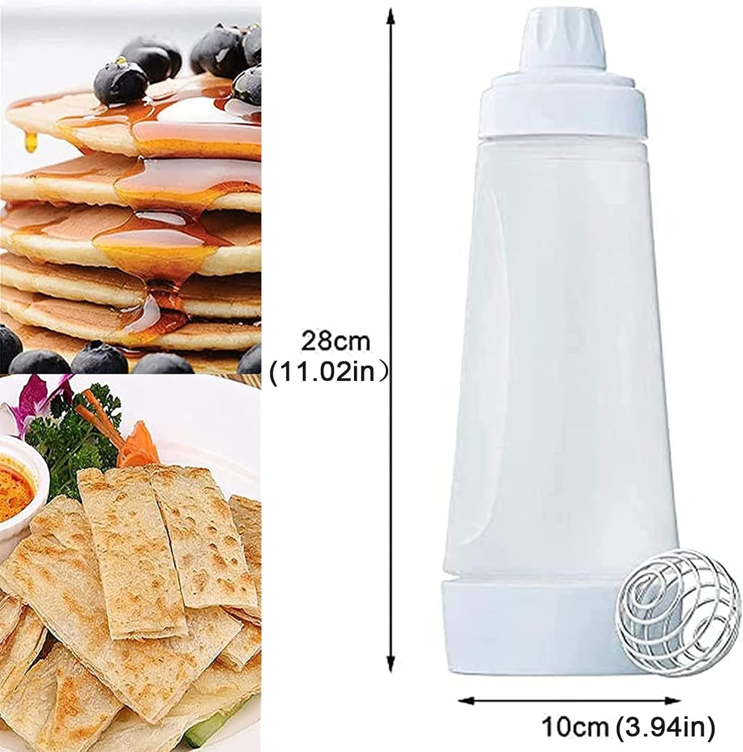 RROAD Hand Batter Dispenser Pancake Batter Mix Bottle Bottle Dispenser, for Cupcake Pancake Crepe Batter, Practical Home Kitchen Tools image number 1