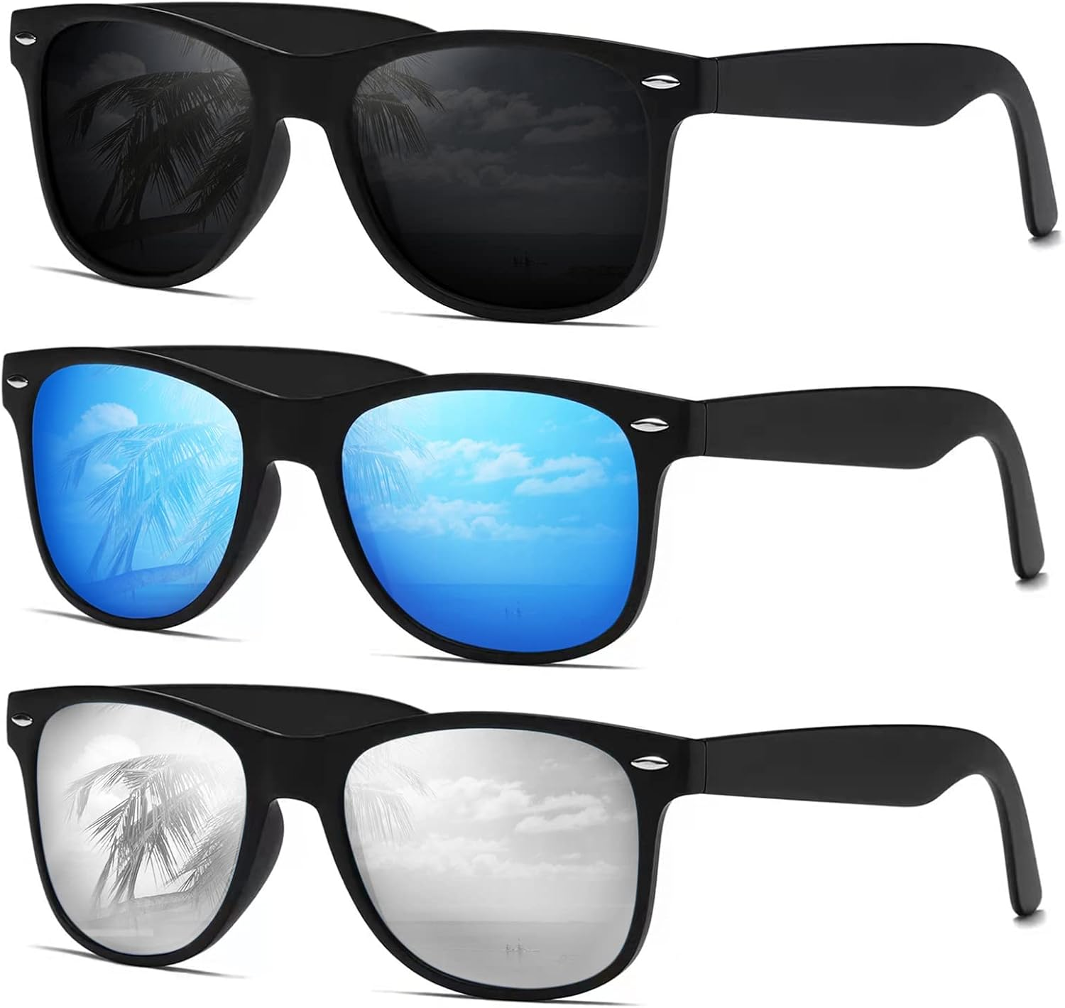 Sunglasses for Women Men- Polarized Sun Glasses Womens Mens Retro Mirror Lens for Driving Fishing UV400