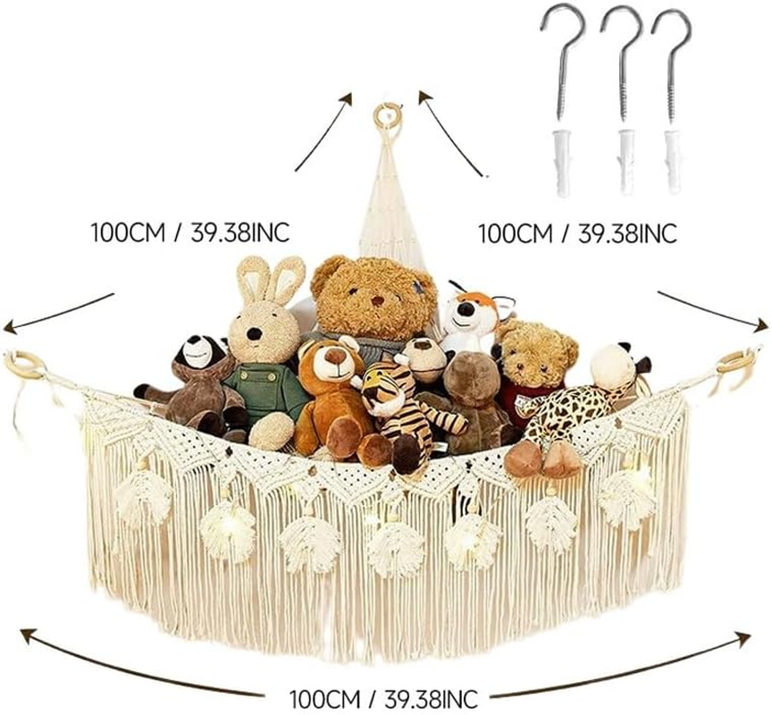 LMSNE 1 Pack Toy Hammock, Hammock for Room Decor,Corner Hanging Organizer for Soft Toys Storage. image number 2