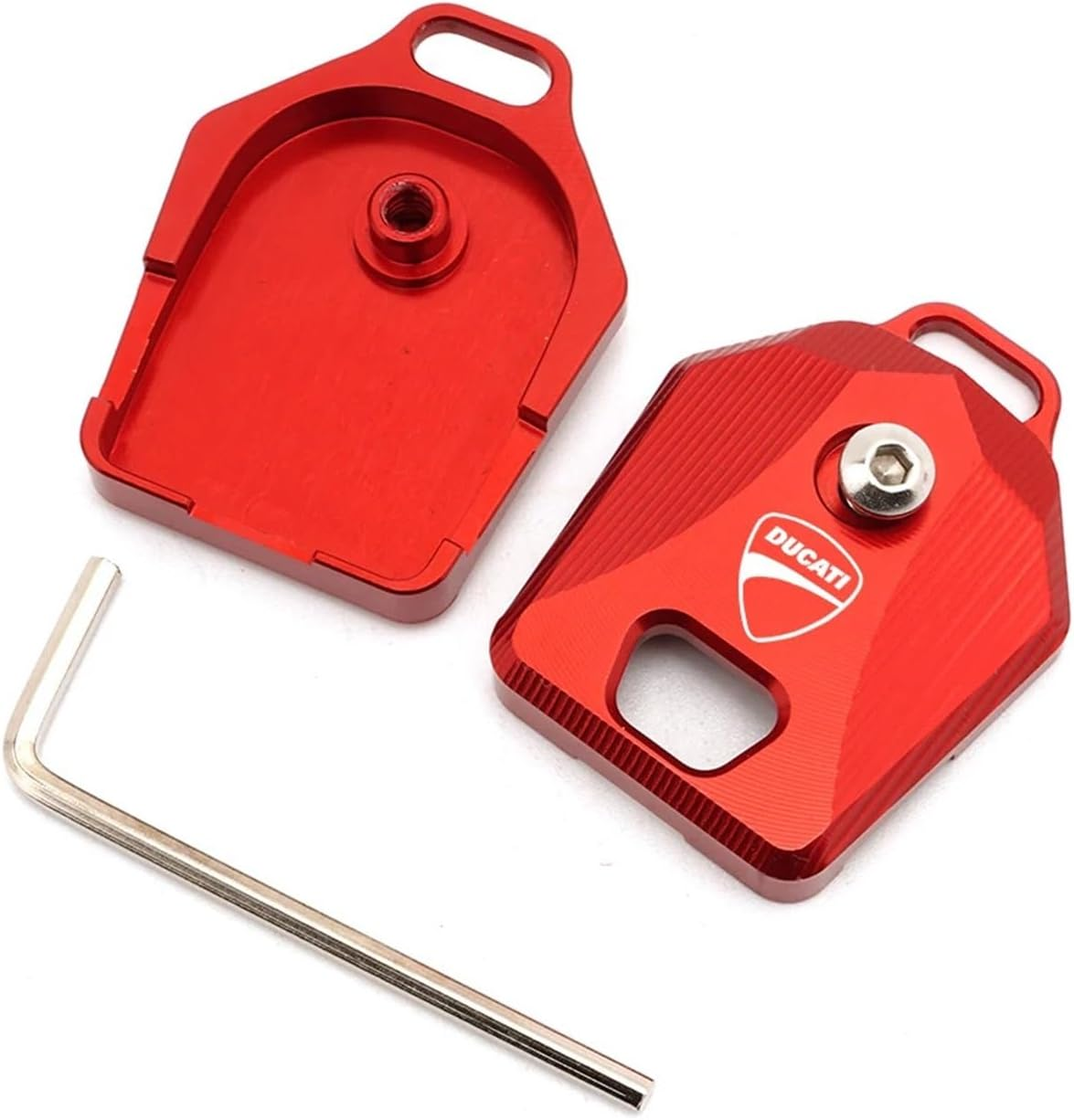 Jininshengxindianzi Compatible with Ducati 600 748 848 999 1098 800 900 749 1198 Monster S2R/S4/S4R/ST3 600 620 696 Motorcycle Key Case Cover Shell with Logo (Color : Black)