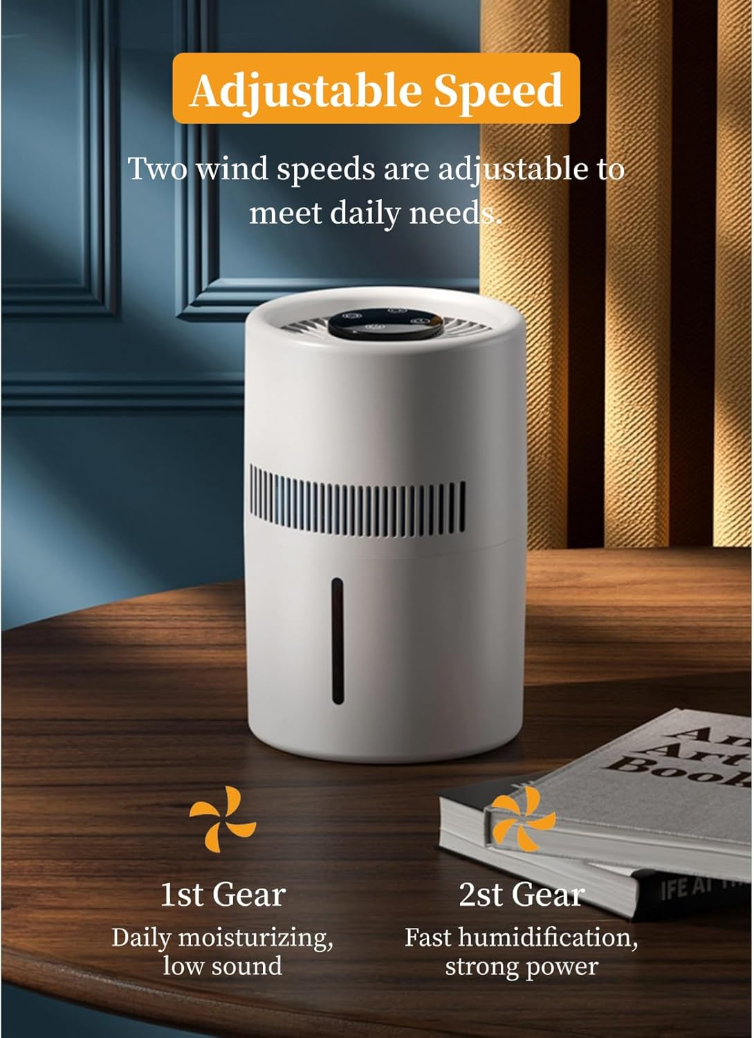Compact Air Purifier for Home, 2 in 1 Air Purifier with Humidifier, Portable Air Purifier for Home Allergies Airborne Wildfire Smoke Dust Pet Dander Pollen image number 5