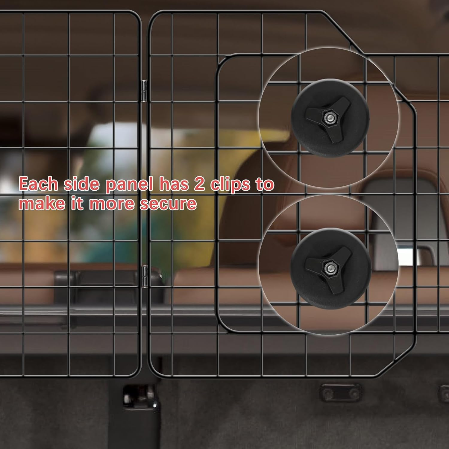 OYEAL Dog Car Barrier for SUV Adjustable Pet Car Divider Universal-Fit Back Seat Dog Separator Gate for SUV, Cars, Trucks, Black image number 3