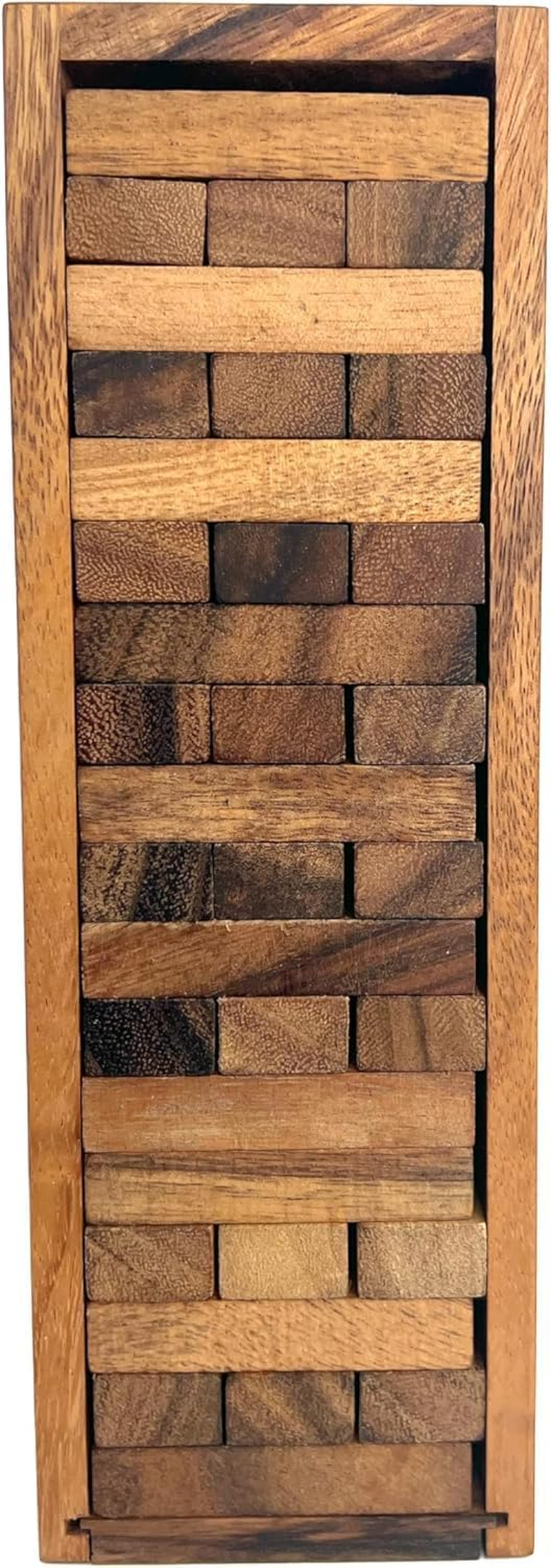 Walnut Wooden Tumbling Tower Game- Ideal for Party, Building, Camping, Outdoor Games for Adults, Classic Stacking Block for Challenging Your Skills image number 4
