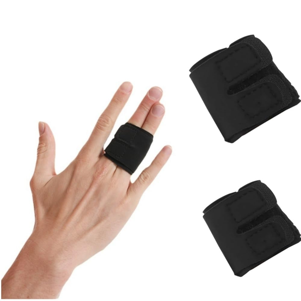 2 PCS Finger Splints for Thumb & Finger Support, Adjustable Compression Wraps for Pain Relief, Arthritis, Sports Injury - Perfect for Basketball, Tennis, Volleyball Players (Black) image number 4
