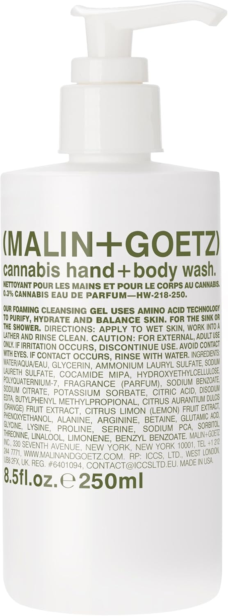 Malin + Goetz Cannabis Hand and Body Wash, 250 Ml