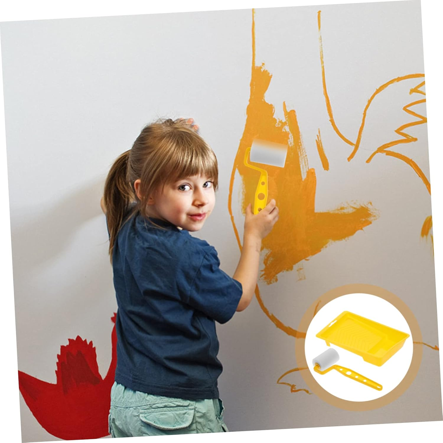 1 Set Portable Sponge Paint Roller DIY Painting Roller Brush for Walls and Lightweight for Home Use for Beginners and Professionals image number 6