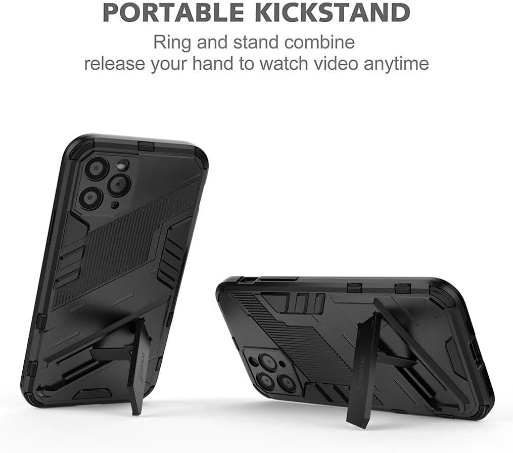 SEAHAI Case for Xiaomi Redmi 15 5G/4G, [Military Shockproof Case] Ultra Thin Hard PC Soft TPU Protective Mobile Phone Case with Sturdy Foldable Stand - Green - Black image number 5