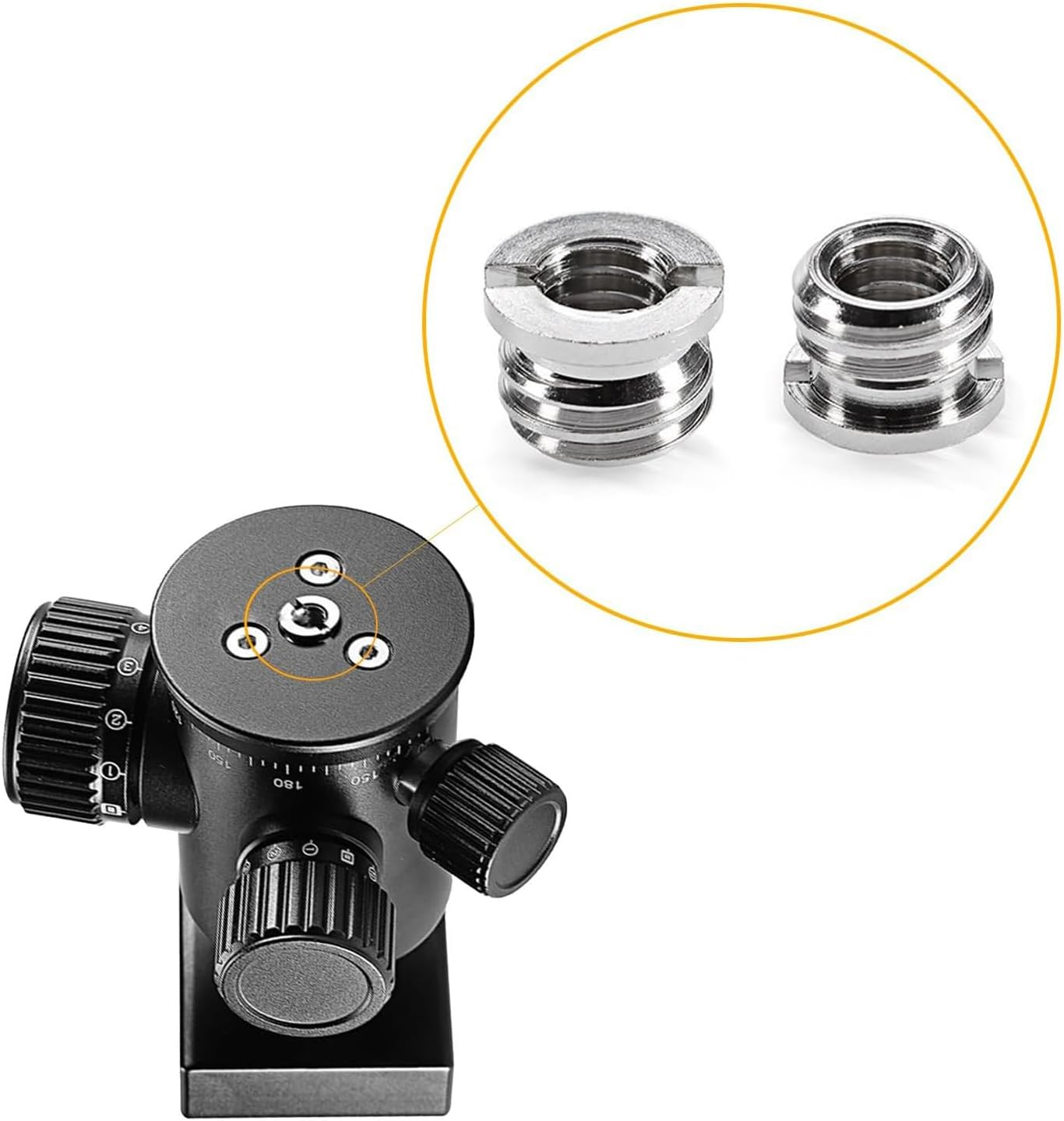 Lyfengdeam 10Pcs 1/4 Inch to 3/8 Inch Converter Threaded Adapter Mount Set Aluminum Alloy for Camera/Tripod/Monopod/Ball Head/Light Stand (10)