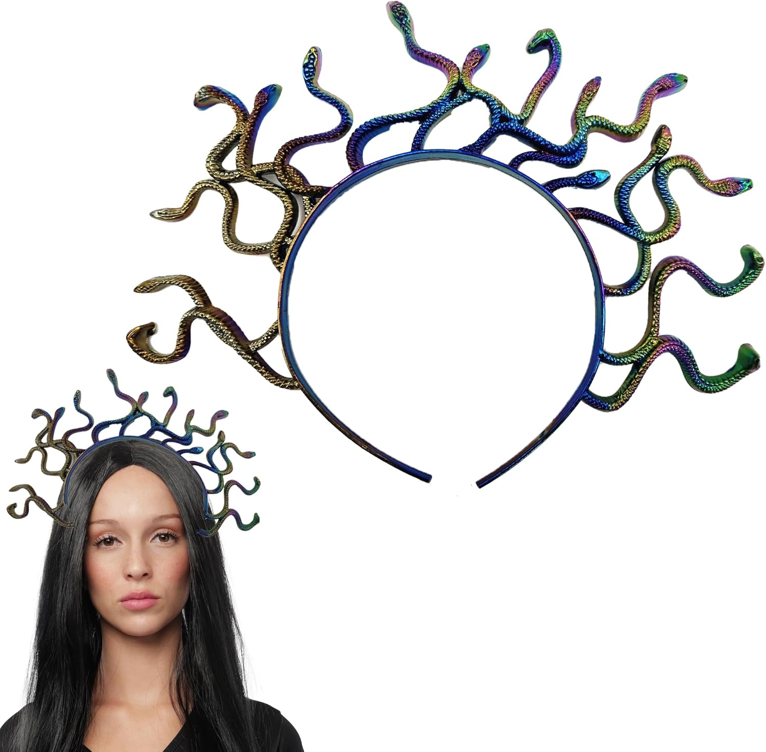 Snake Jellyfish Tiara Greek Jellyfish Snake Head Band Jellyfish Tiara Snake Jellyfish Tiara for Women and Girls image number 4