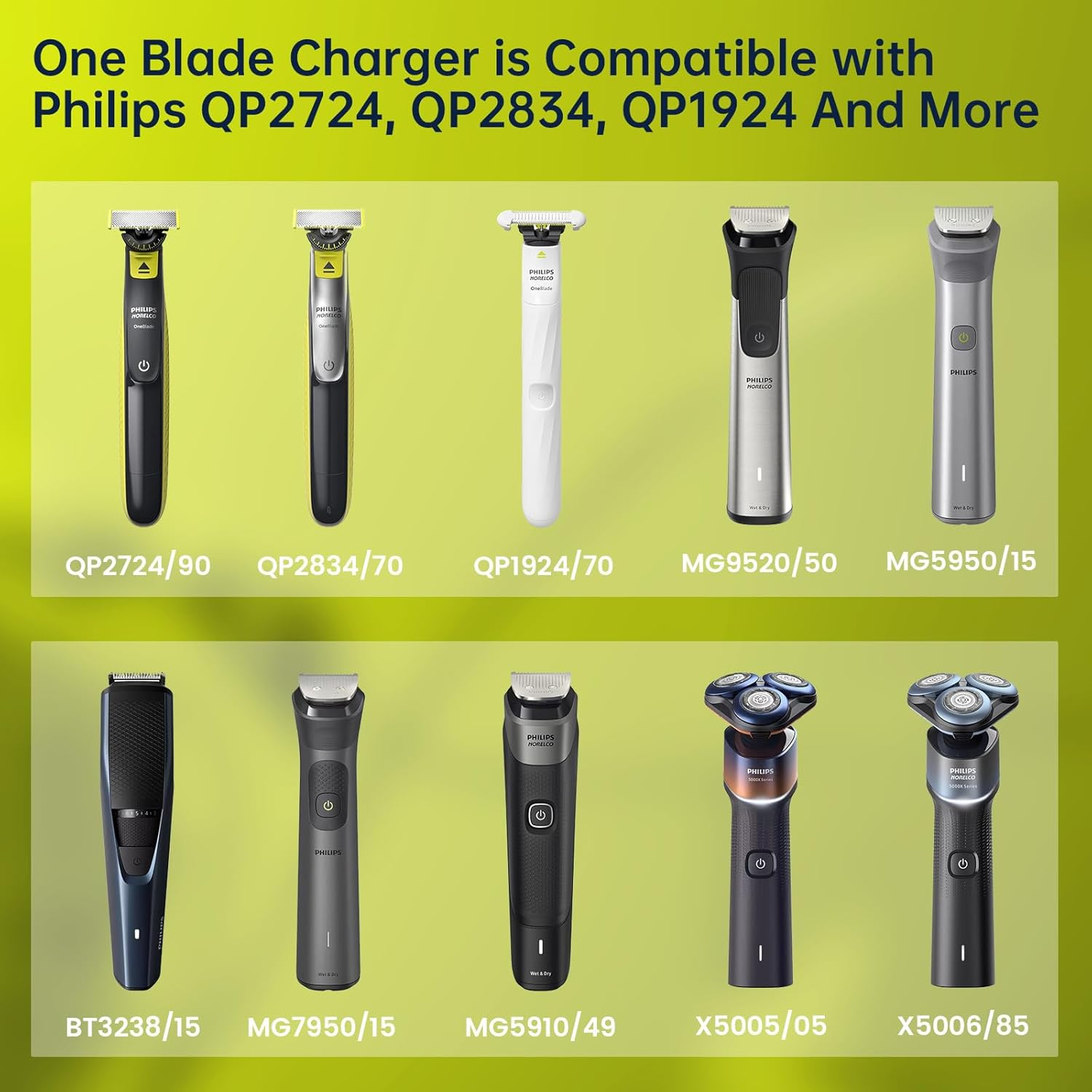 Pack of 2 5 V QP2724 Charging Cable for Philips Norelco Shaver One Blade 360 QP2720 QP2734 QP2824 QP4530 QP4631 MG7910 MG5910 MG9520 Charger Cable (No Power Supply) image number 4