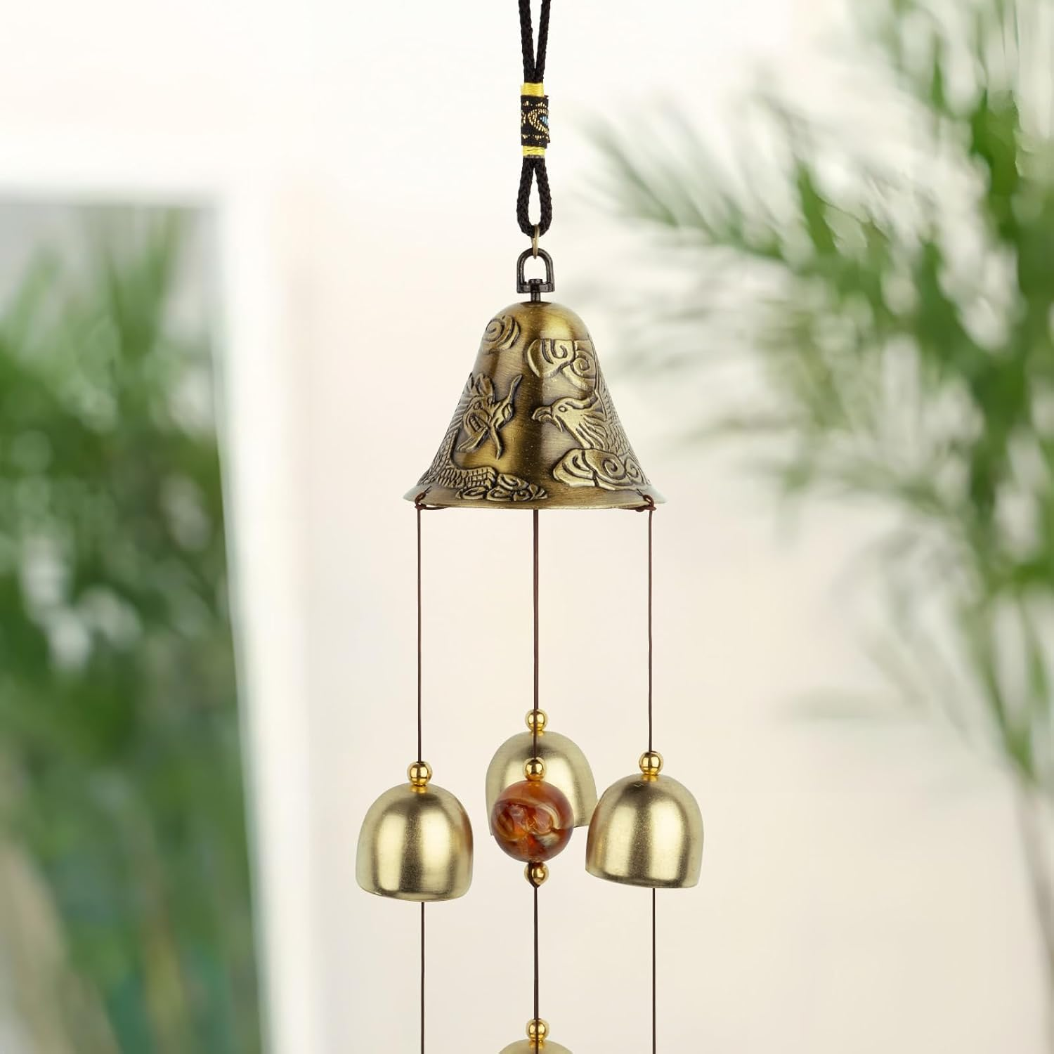 MYHOGOOD Lucky Wind Chimes, Feng Shui Hanging Wind Chimes for Garden, Good Luck Chinese Wind Bells with Coin, Dragon Bells for Home Garden Window Decoration Gift image number 1