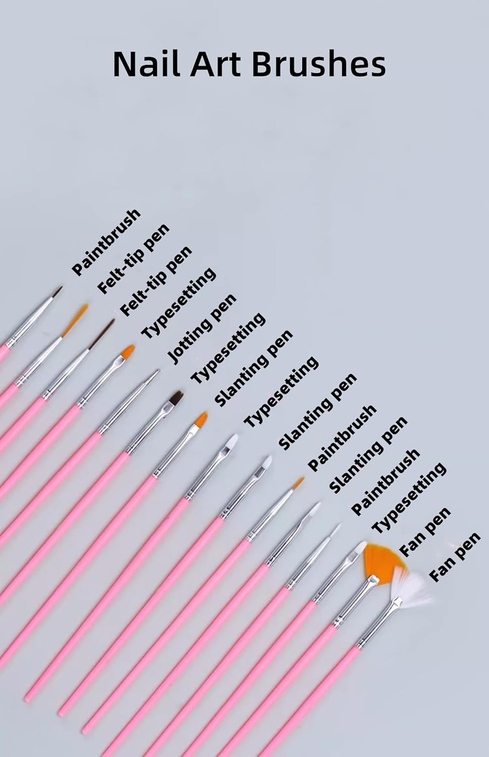 31Pcs Nail Art Brushes and Nail Art Tools Set, Nail Art Design Pen Painting Tools, Acrylic Nail Brush, Nail Dotting Tools, Striping Nail Art Brushes for Long Lines, Nail Drawing Pen for Gel Polish Manicure Salon DIY at Home image number 3
