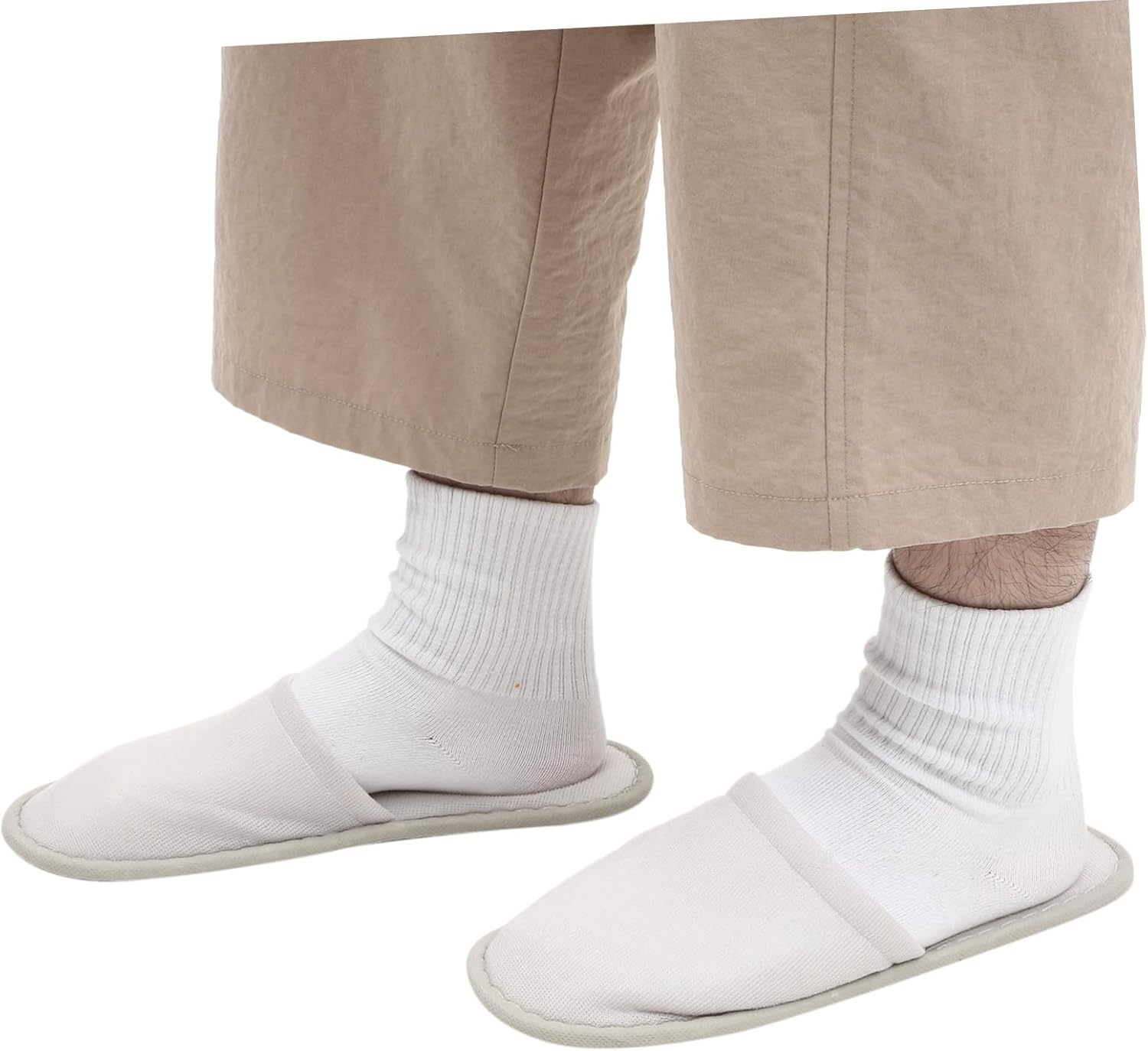 HONITANO 10 Pairs Disposable Cotton-Linen Hotel Slippers Lightweight Breathable Non-Slip Guest Footwear for Travel Home Spa Hygiene image number 3