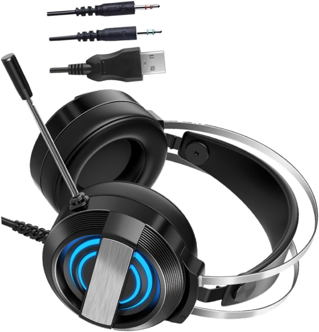 SEWACC Gaming Headset with Microphone Wired Headphone with Noise Reduction Comfortable Fit and Luminous Design for Gamers for Long Gaming Sessions image number 1