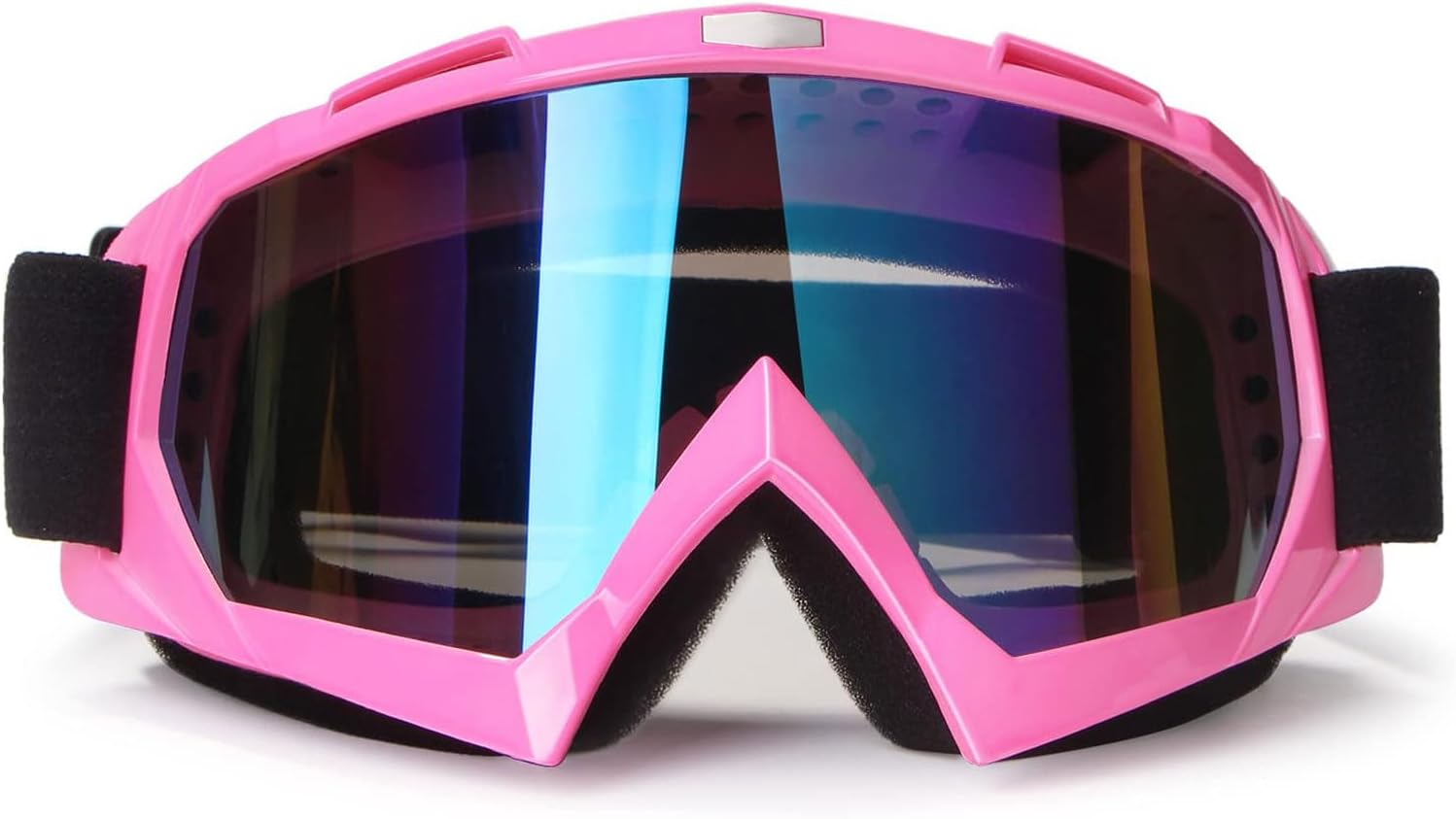 Motorcycle Goggles for Dirt Bike Safety Glasses - off Road Cycling, Ski, ATV, Racing - Windproof, Dustproof, Anti-Scratch, Anti-Fog, UV Protection - Pink - Ruibex image number 4