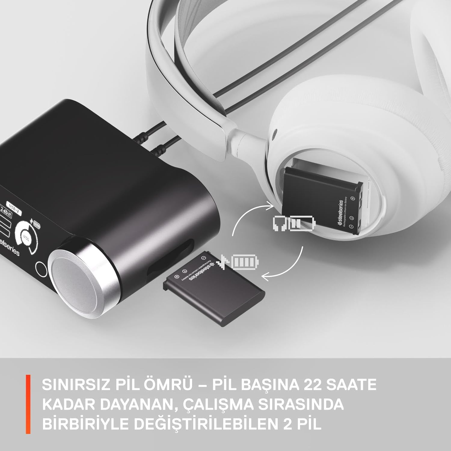 Steelseries Arctis Nova Pro Wireless - Multi-System Gaming Headset - Magnetic Neodymium Drivers -Active Noise Cancellation - Infinity Power System - Clearcast Gen 2-Mic - PC, PS5, Switch 2, Mobile image number 3