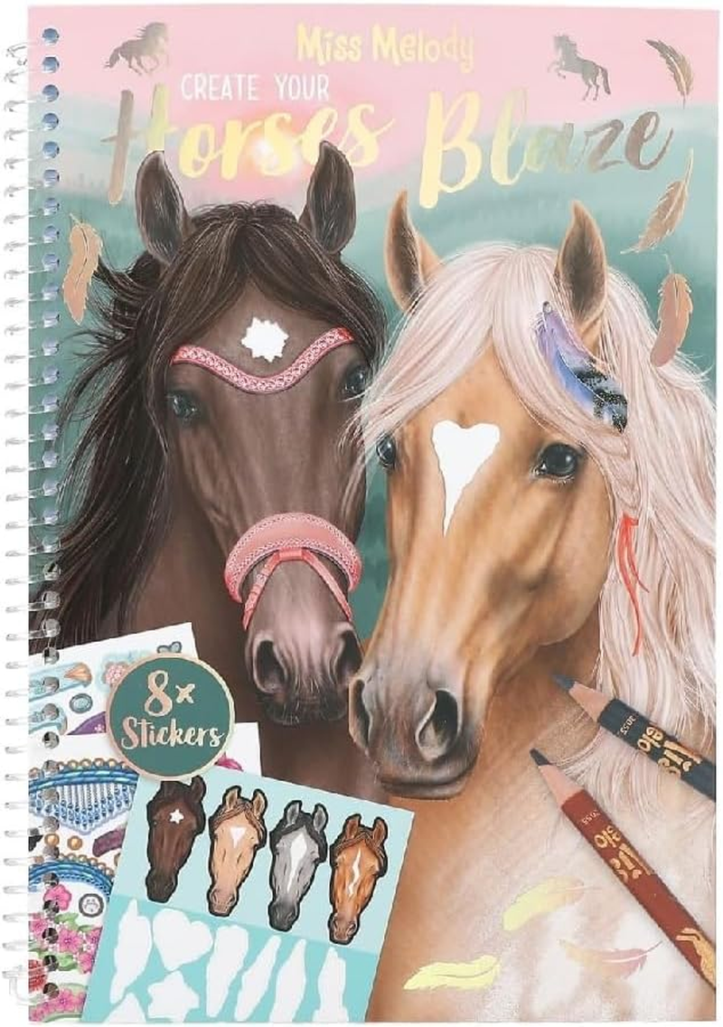 Depesche Miss Melody Blaze Book: Create Your Horses - 36 Glossy Pages (16.3 X 23 Cm), White, 1 Count