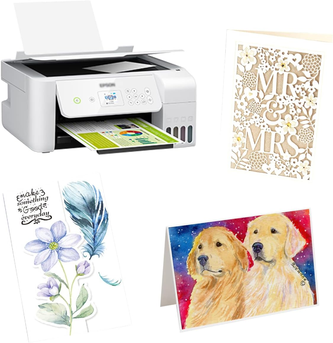 100 Pieces 5" X 7" White Cardstock, Heavyweight Cardstock Sheets Blank Invitation Paper Greeting Cards Printable, 74Lb Cover 200 Gsm/White