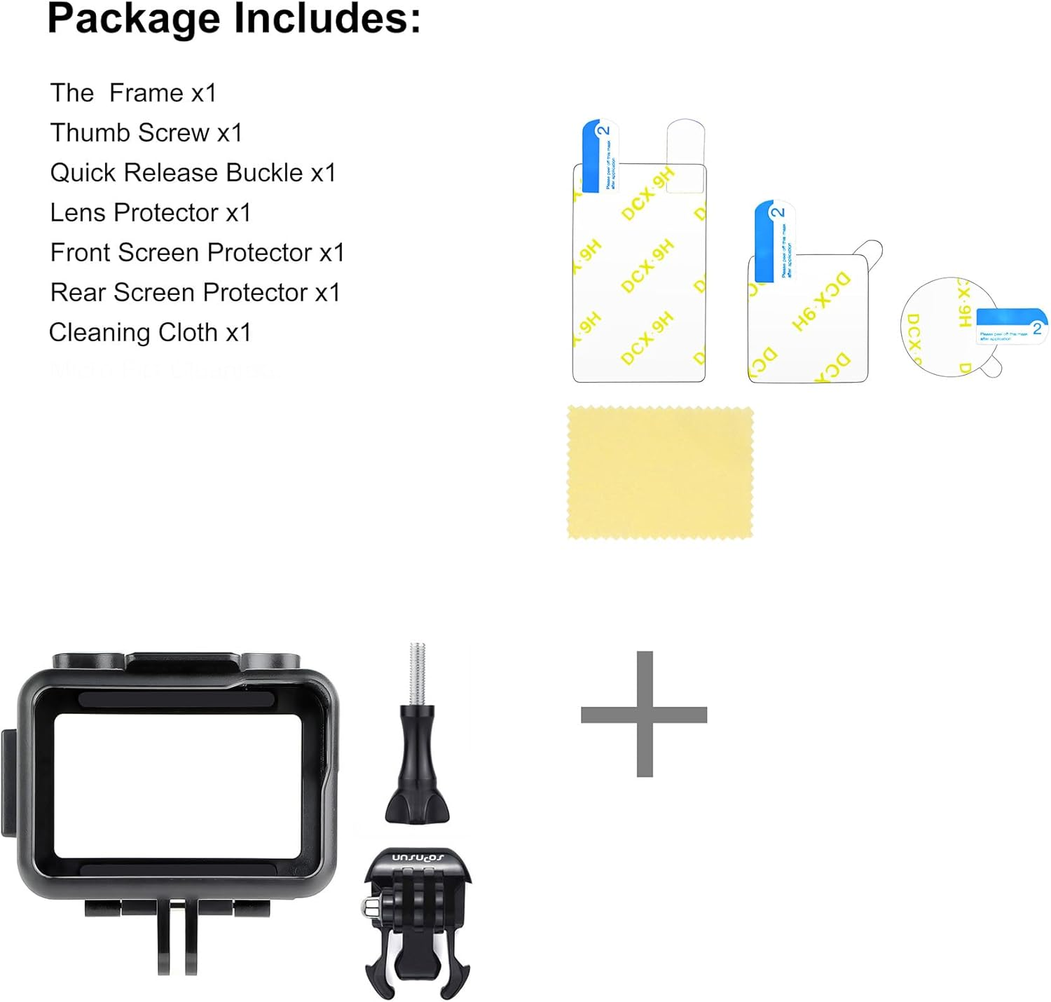 SOONSUN Frame Case and Screen Protector for DJI Osmo Action 1, Skeleton Protective Housing Frame Shell Cage Vlogging Photography for DJI Osmo Action image number 2